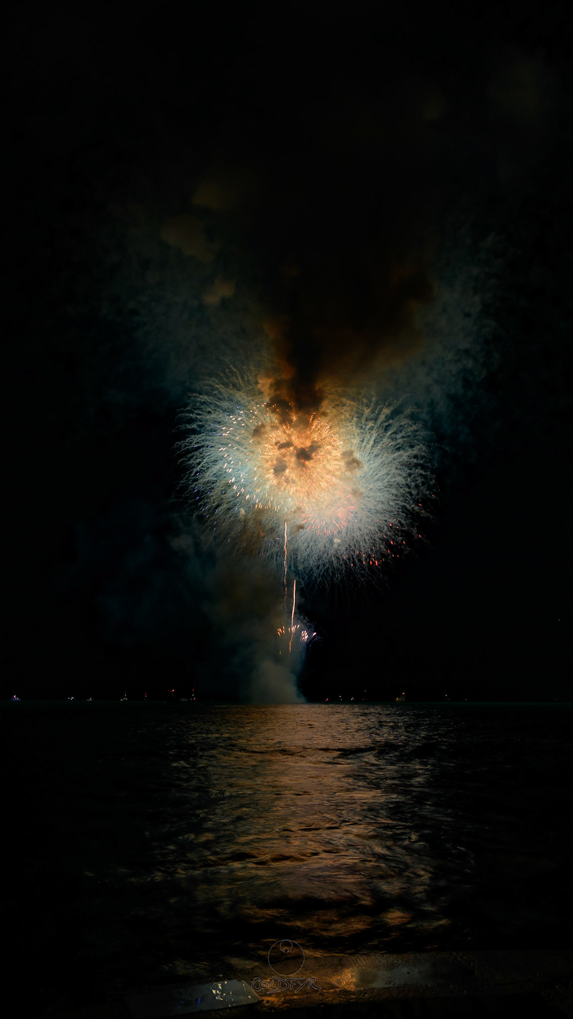 Waikiki Friday Night Fireworks as Watched from the Waikiki Pier (Walls)