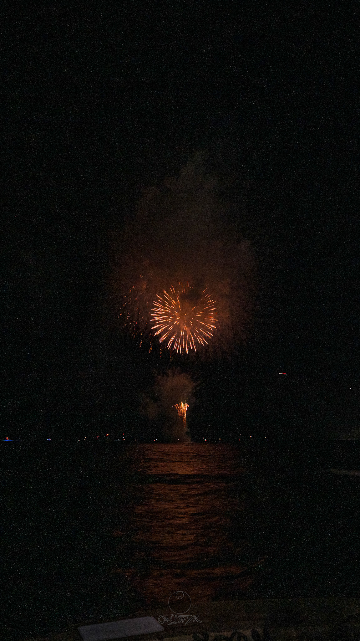 Waikiki Friday Night Fireworks as Watched from the Waikiki Pier (Walls)