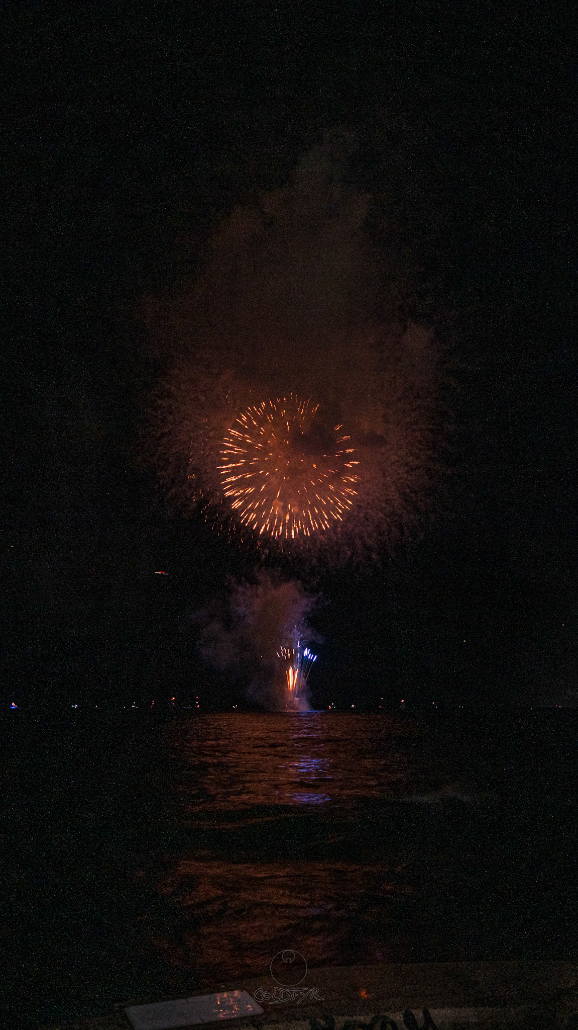 Waikiki Friday Night Fireworks as Watched from the Waikiki Pier (Walls)