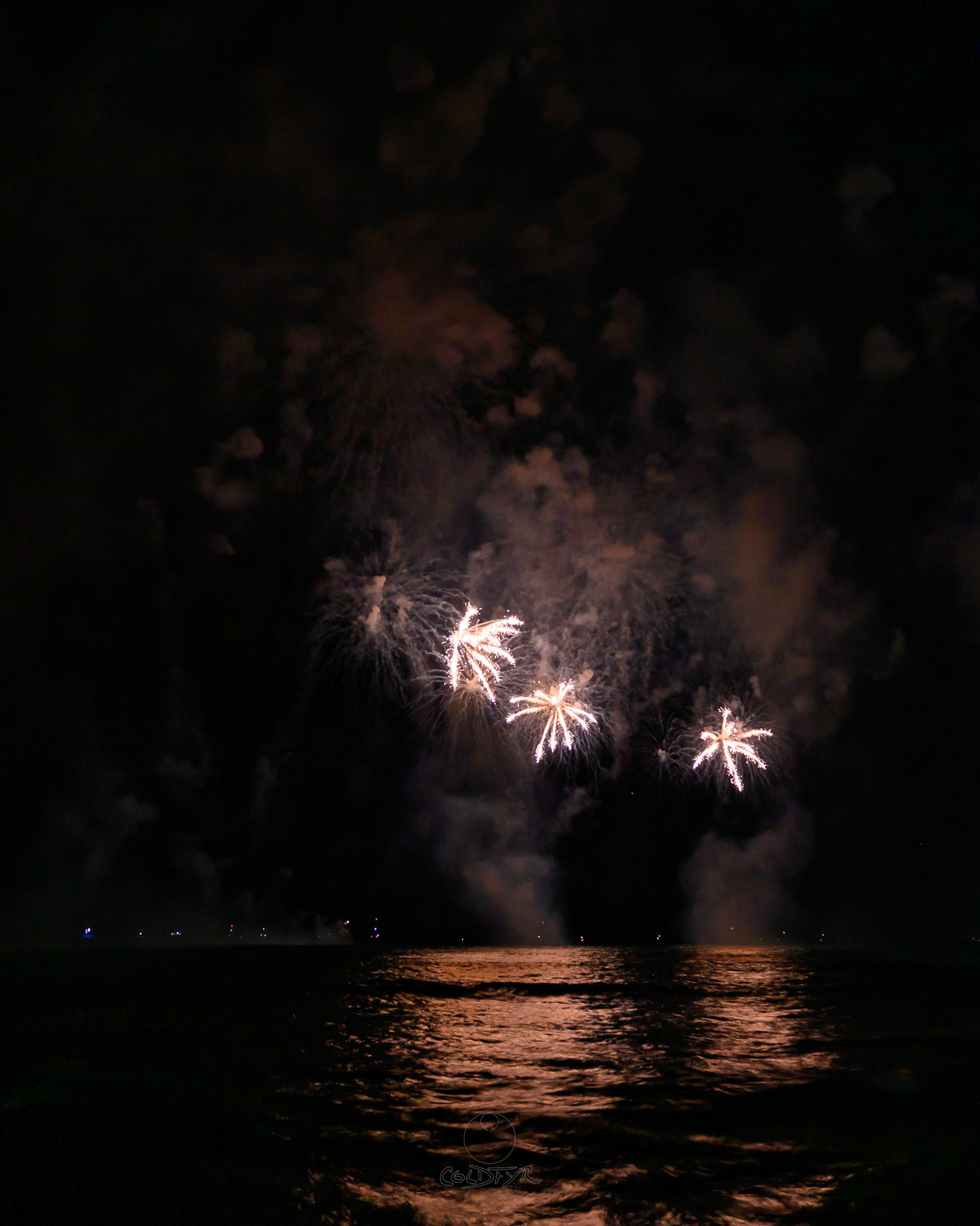 Waikiki Friday Night Fireworks as Watched from the Waikiki Pier (Walls)