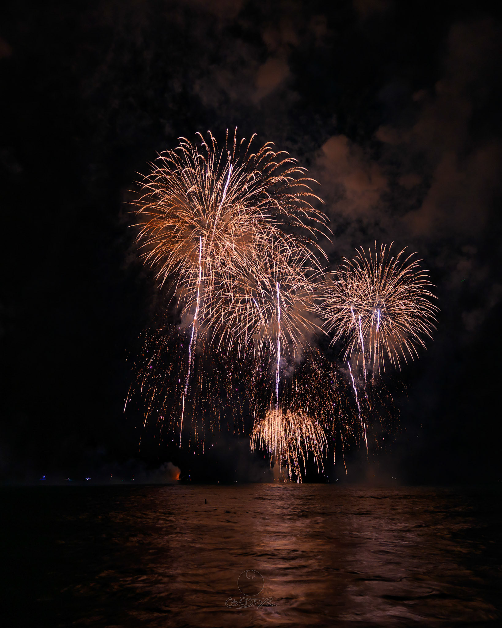 Waikiki Friday Night Fireworks as Watched from the Waikiki Pier (Walls)