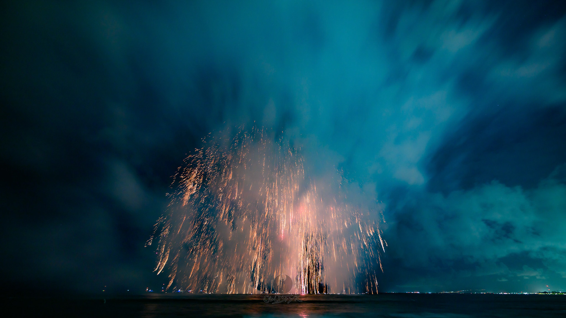 Waikiki Friday Night Fireworks as Watched from the Waikiki Pier (Walls)