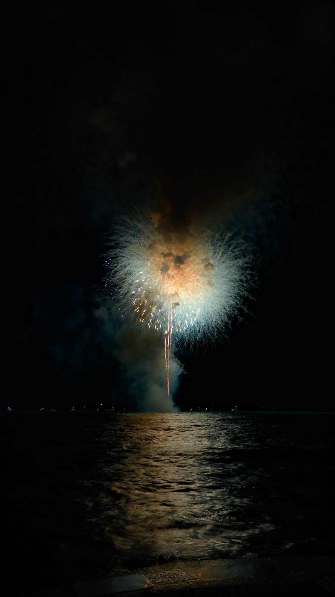 Waikiki Friday Night Fireworks as Watched from the Waikiki Pier (Walls)
