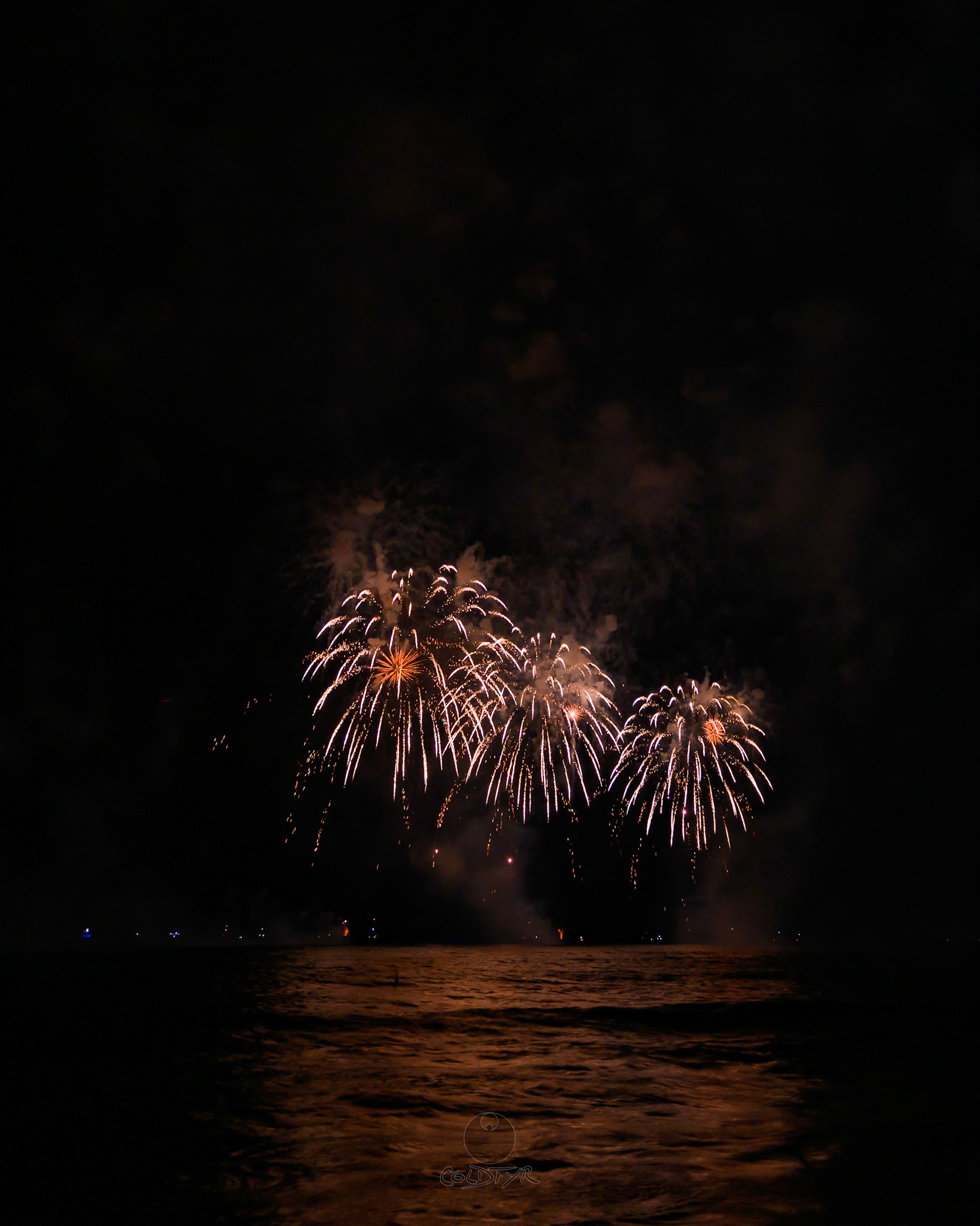 Waikiki Friday Night Fireworks as Watched from the Waikiki Pier (Walls)