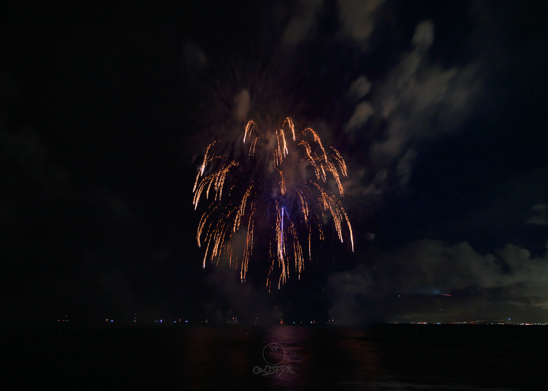 Waikiki Friday Night Fireworks as Watched from the Waikiki Pier (Walls)