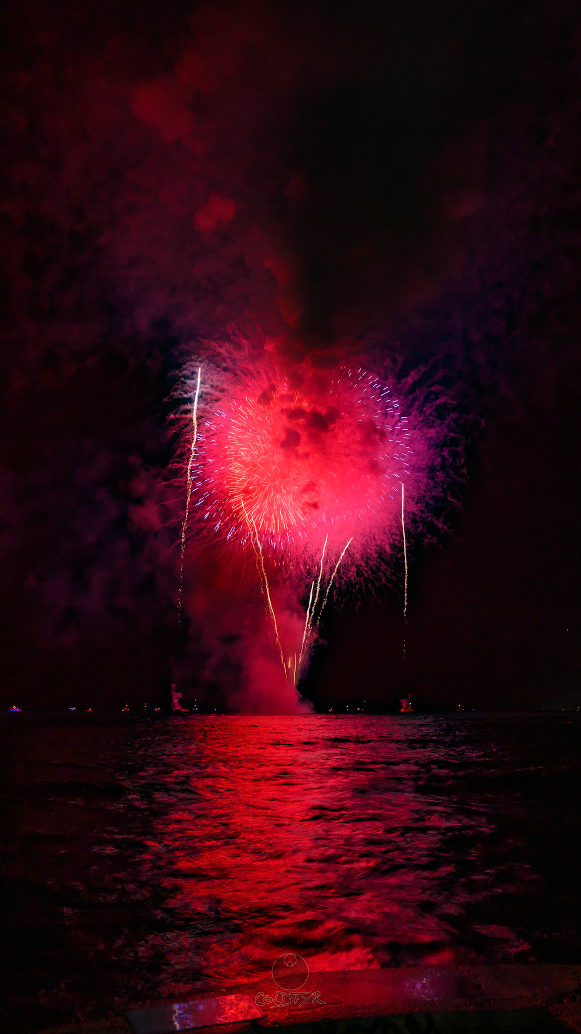 Waikiki Friday Night Fireworks as Watched from the Waikiki Pier (Walls)