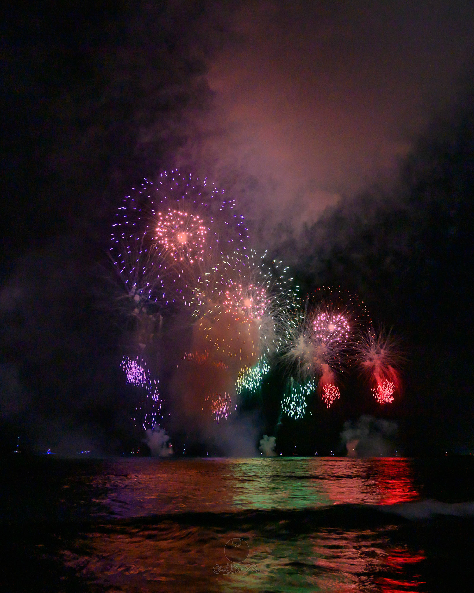 Waikiki Friday Night Fireworks as Watched from the Waikiki Pier (Walls)