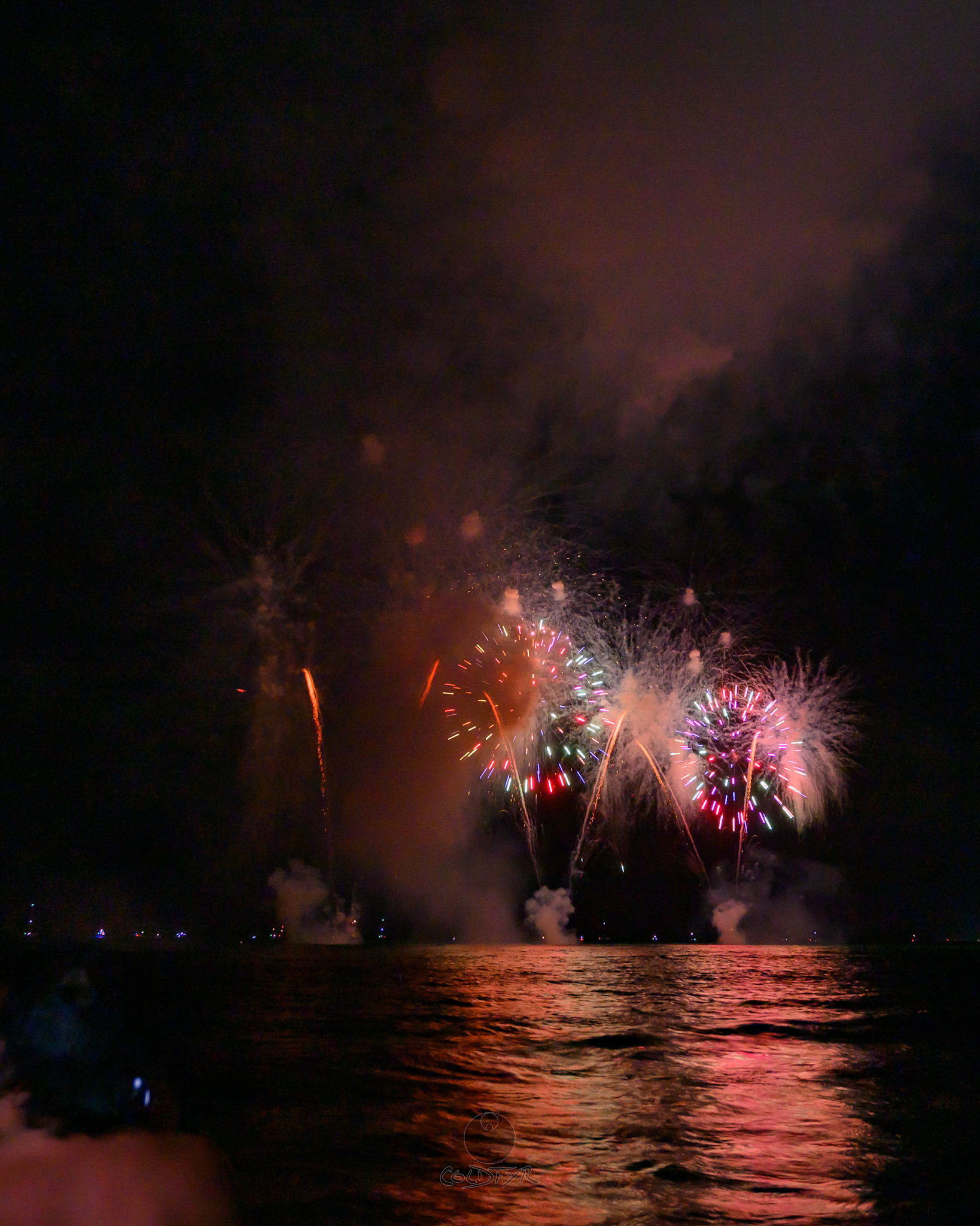 Waikiki Friday Night Fireworks as Watched from the Waikiki Pier (Walls)