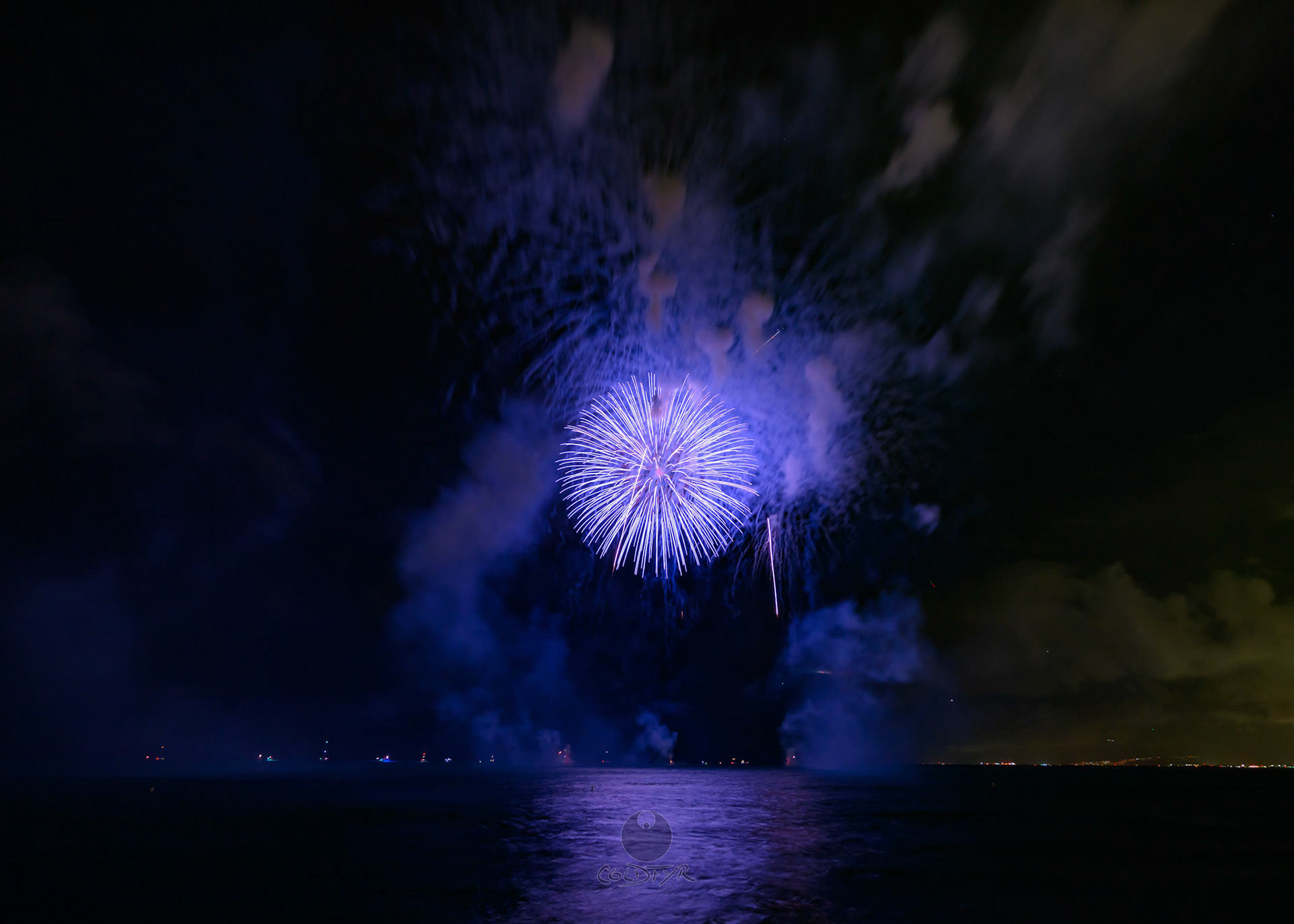 Waikiki Friday Night Fireworks as Watched from the Waikiki Pier (Walls)