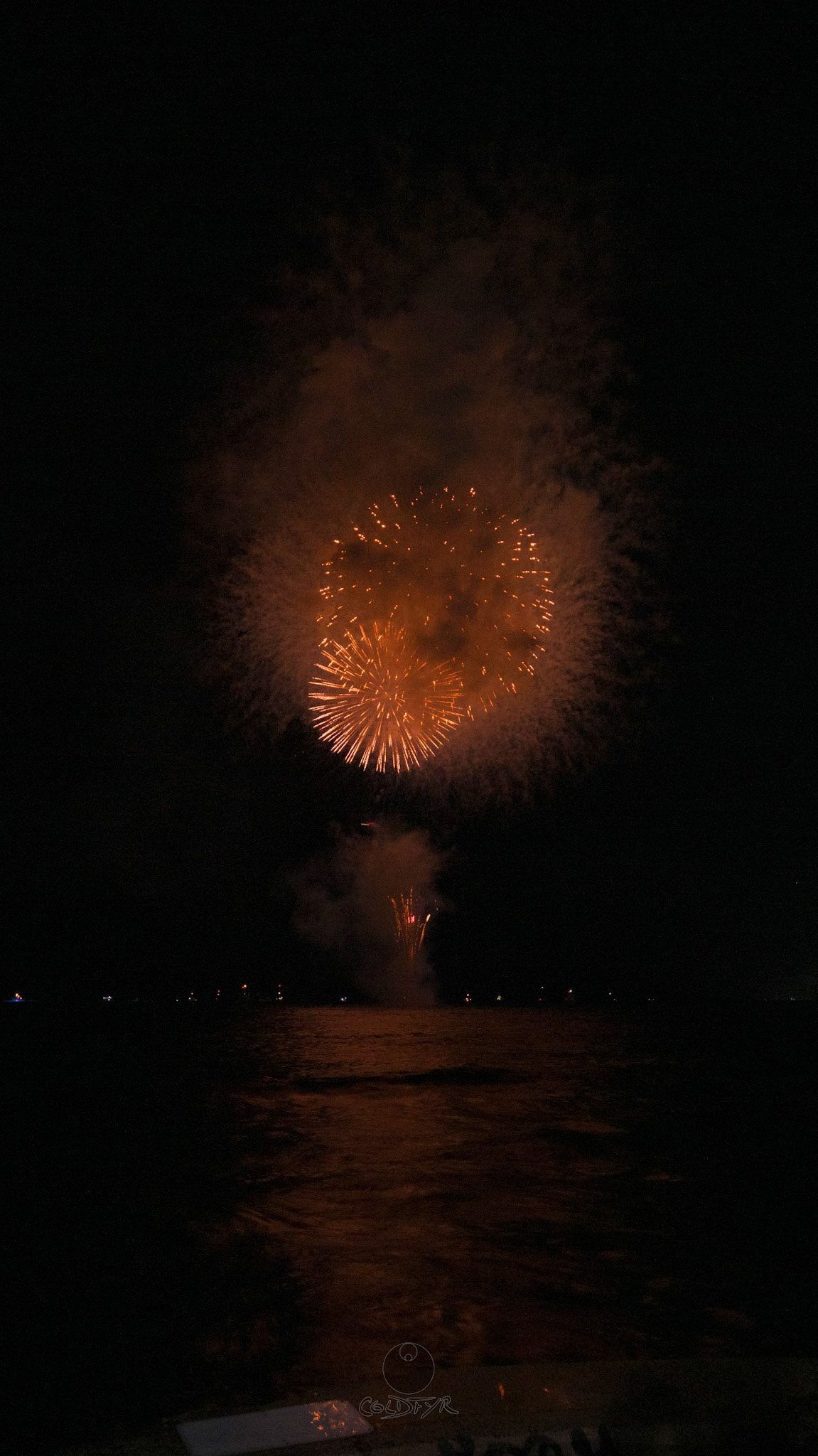 Waikiki Friday Night Fireworks as Watched from the Waikiki Pier (Walls)