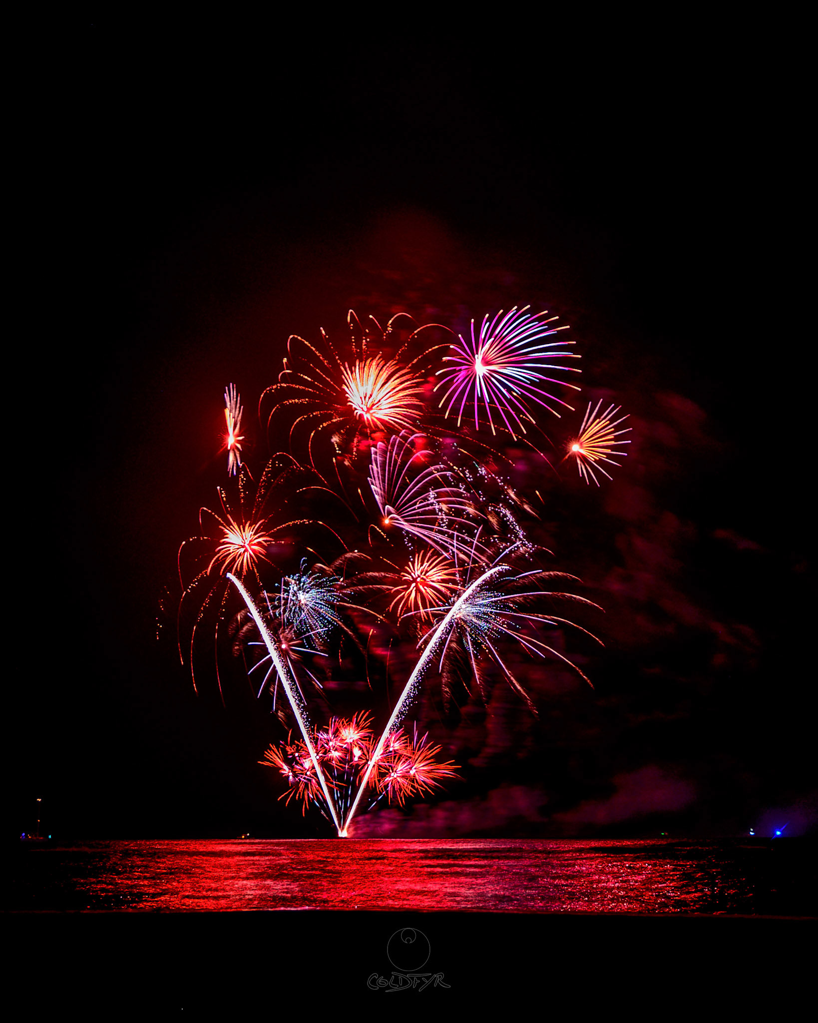 Waikiki Friday Night Fireworks as Watched from the Waikiki Pier (Walls)