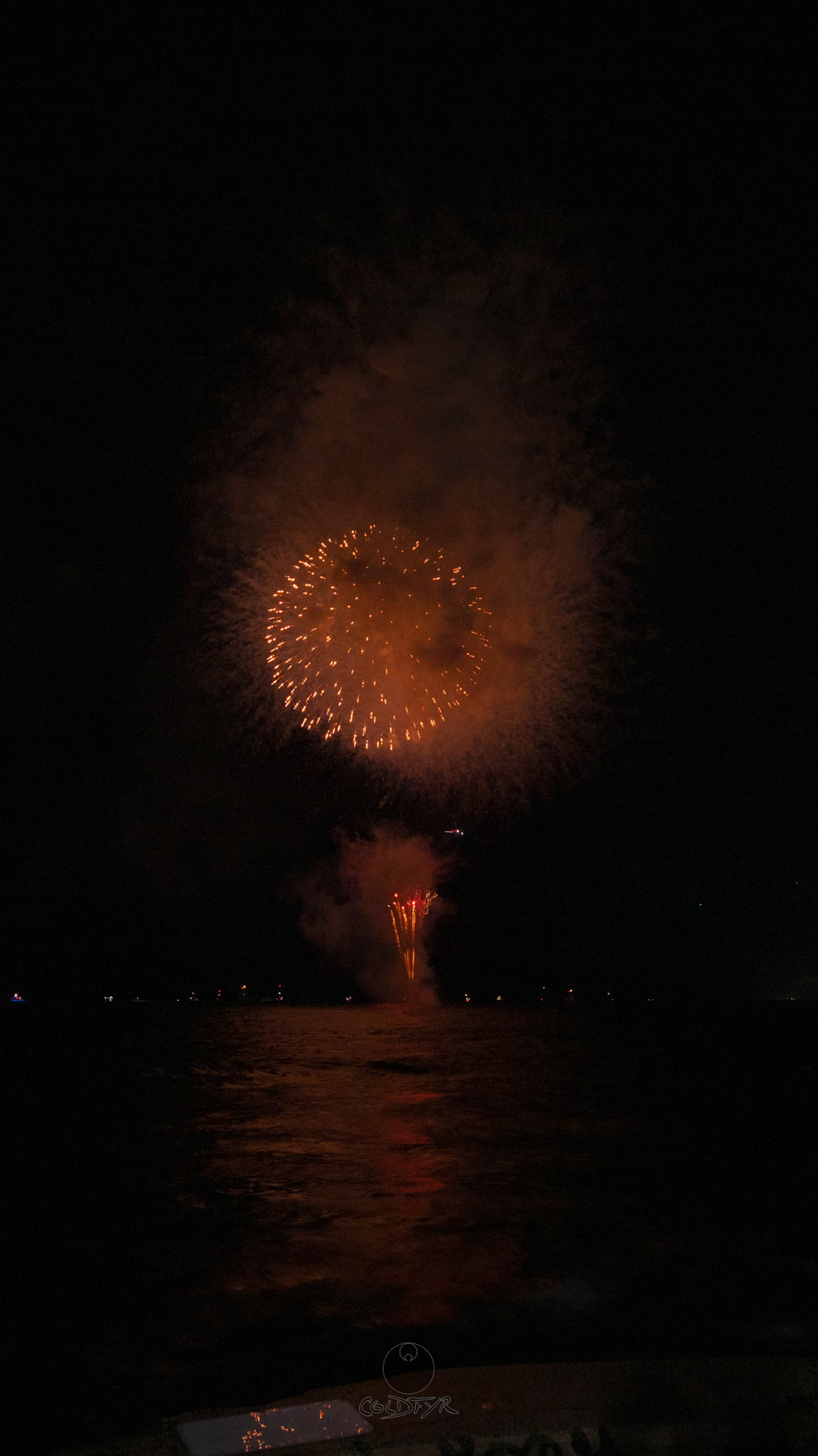 Waikiki Friday Night Fireworks as Watched from the Waikiki Pier (Walls)