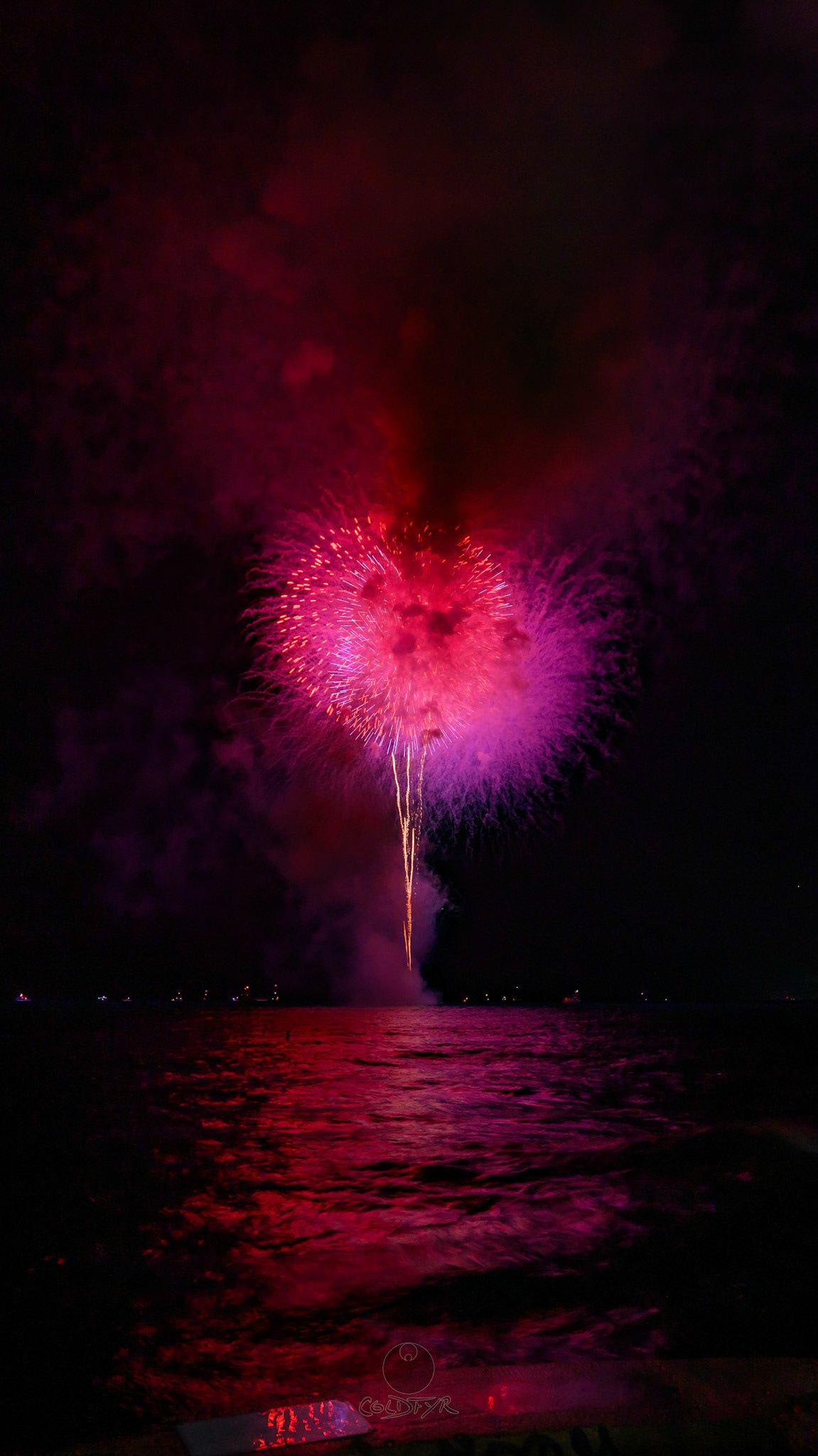 Waikiki Friday Night Fireworks as Watched from the Waikiki Pier (Walls)