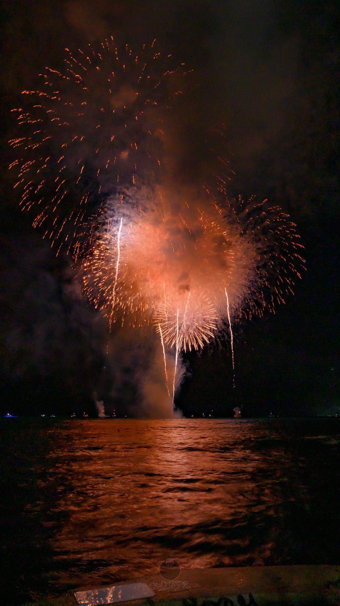 Waikiki Friday Night Fireworks as Watched from the Waikiki Pier (Walls)