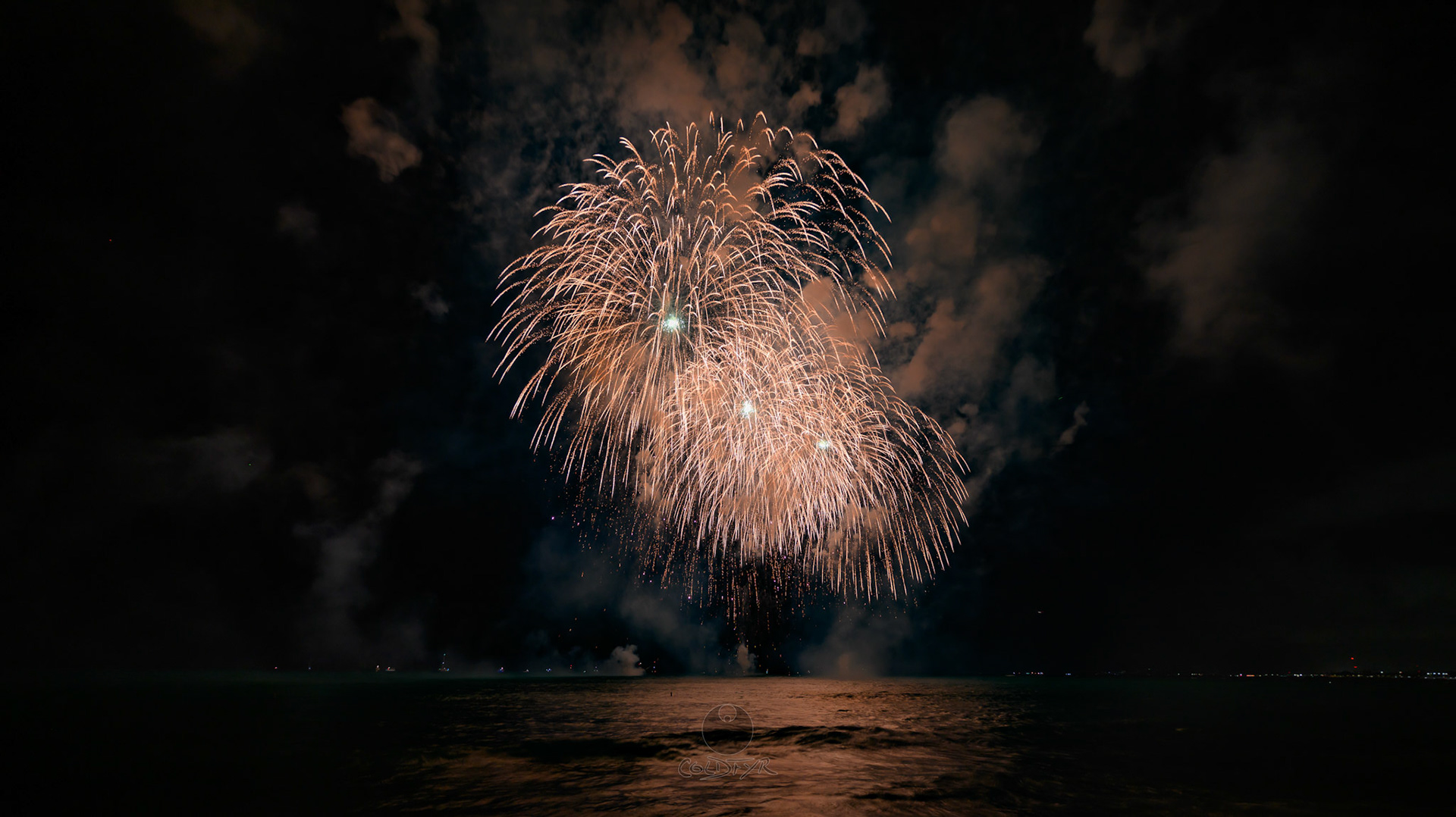 Waikiki Friday Night Fireworks as Watched from the Waikiki Pier (Walls)
