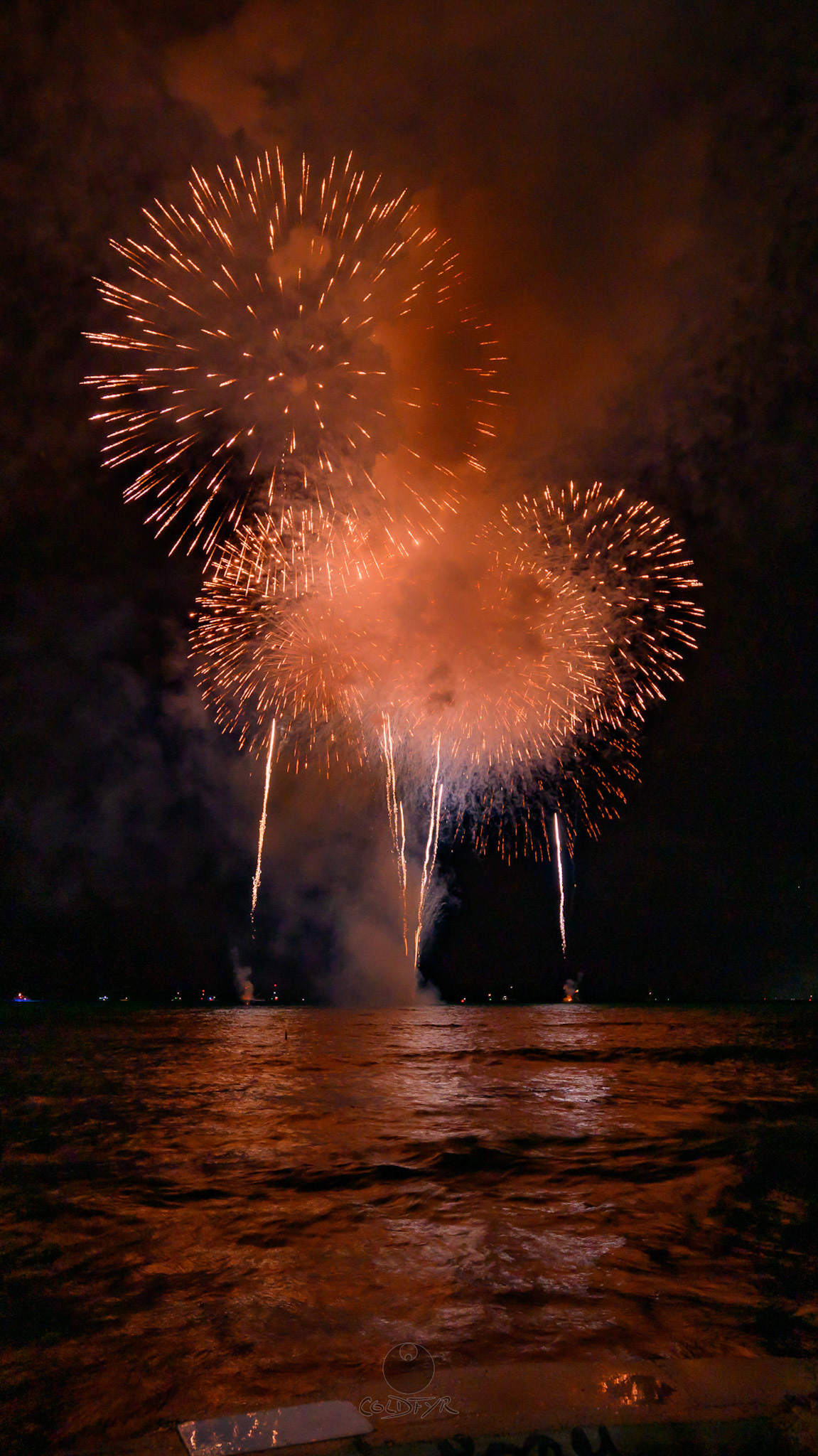 Waikiki Friday Night Fireworks as Watched from the Waikiki Pier (Walls)