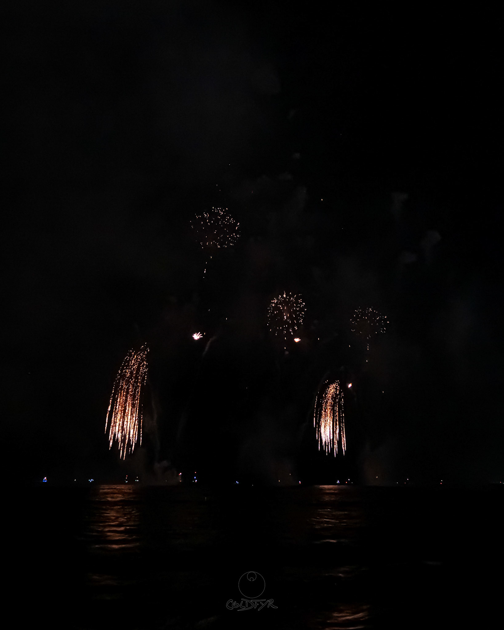 Waikiki Friday Night Fireworks as Watched from the Waikiki Pier (Walls)