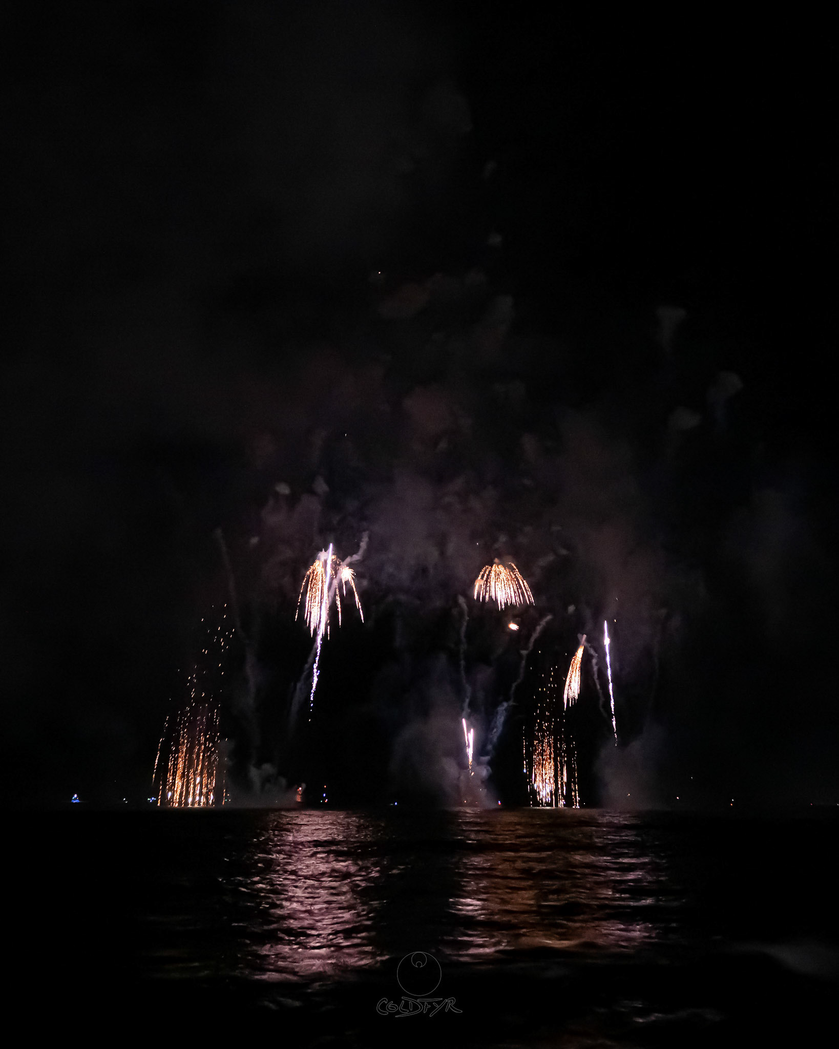 Waikiki Friday Night Fireworks as Watched from the Waikiki Pier (Walls)