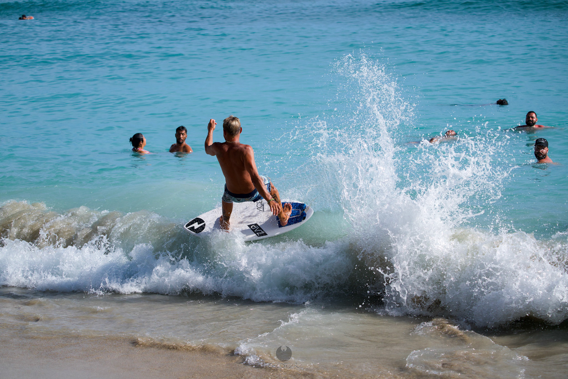 Brian "Hollywood" rips the Waikiki shore break.