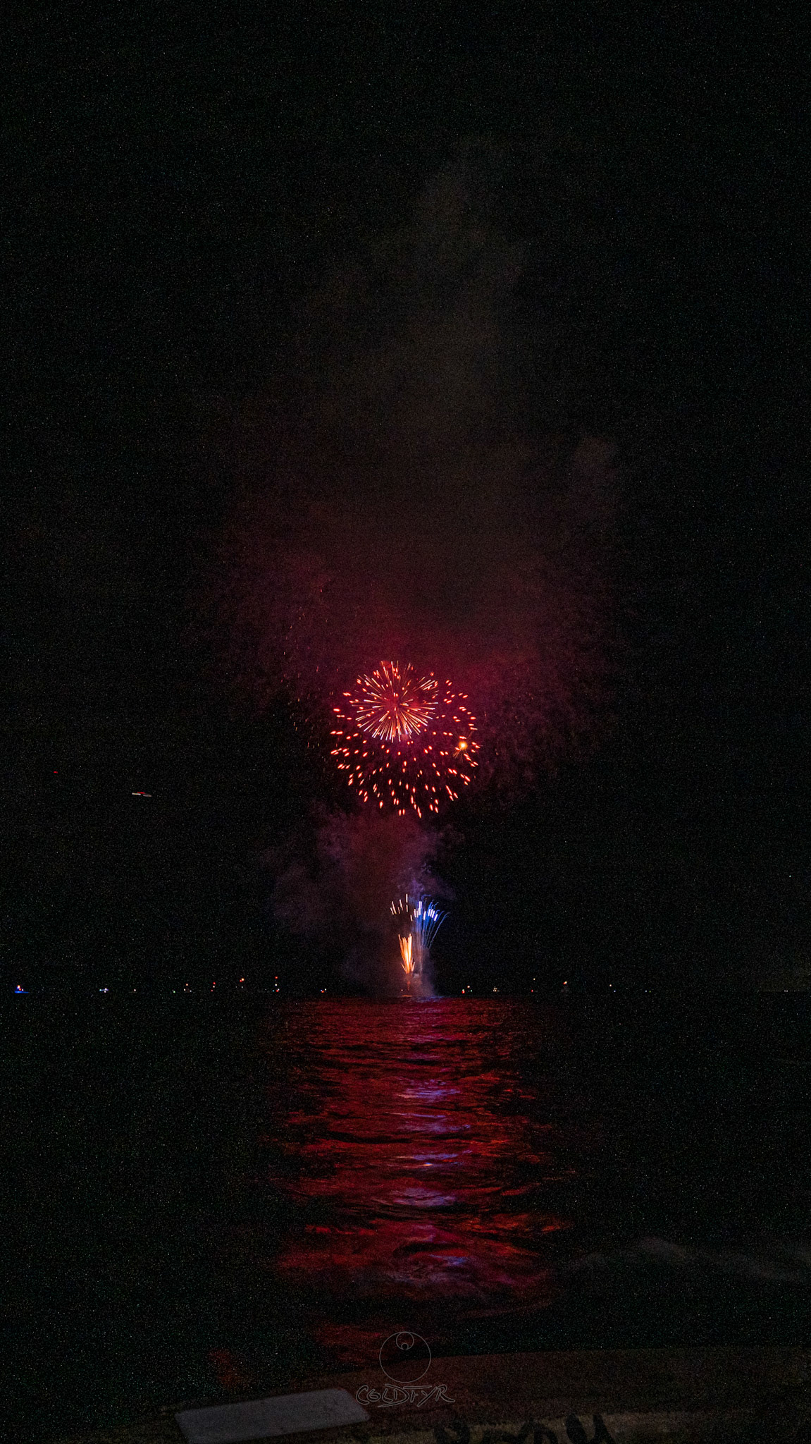 Waikiki Friday Night Fireworks as Watched from the Waikiki Pier (Walls)