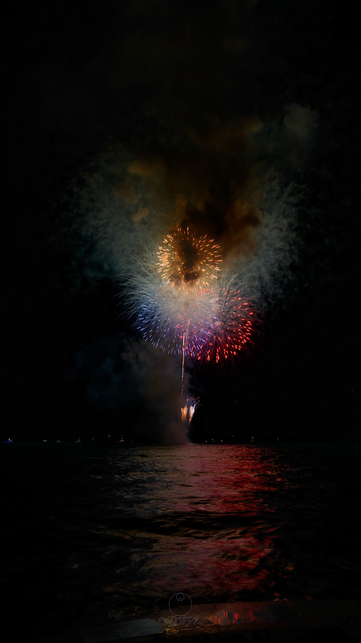 Waikiki Friday Night Fireworks as Watched from the Waikiki Pier (Walls)