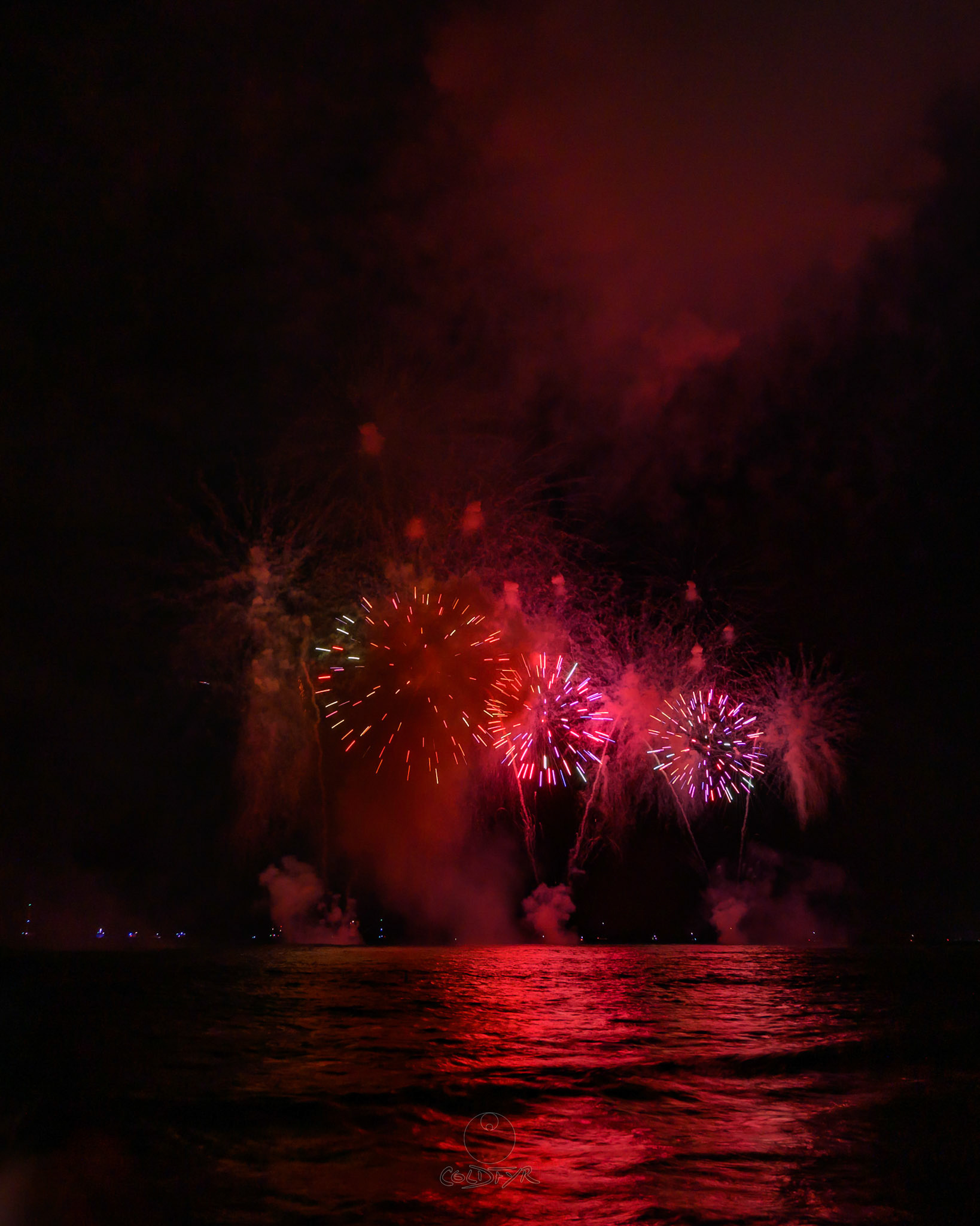 Waikiki Friday Night Fireworks as Watched from the Waikiki Pier (Walls)