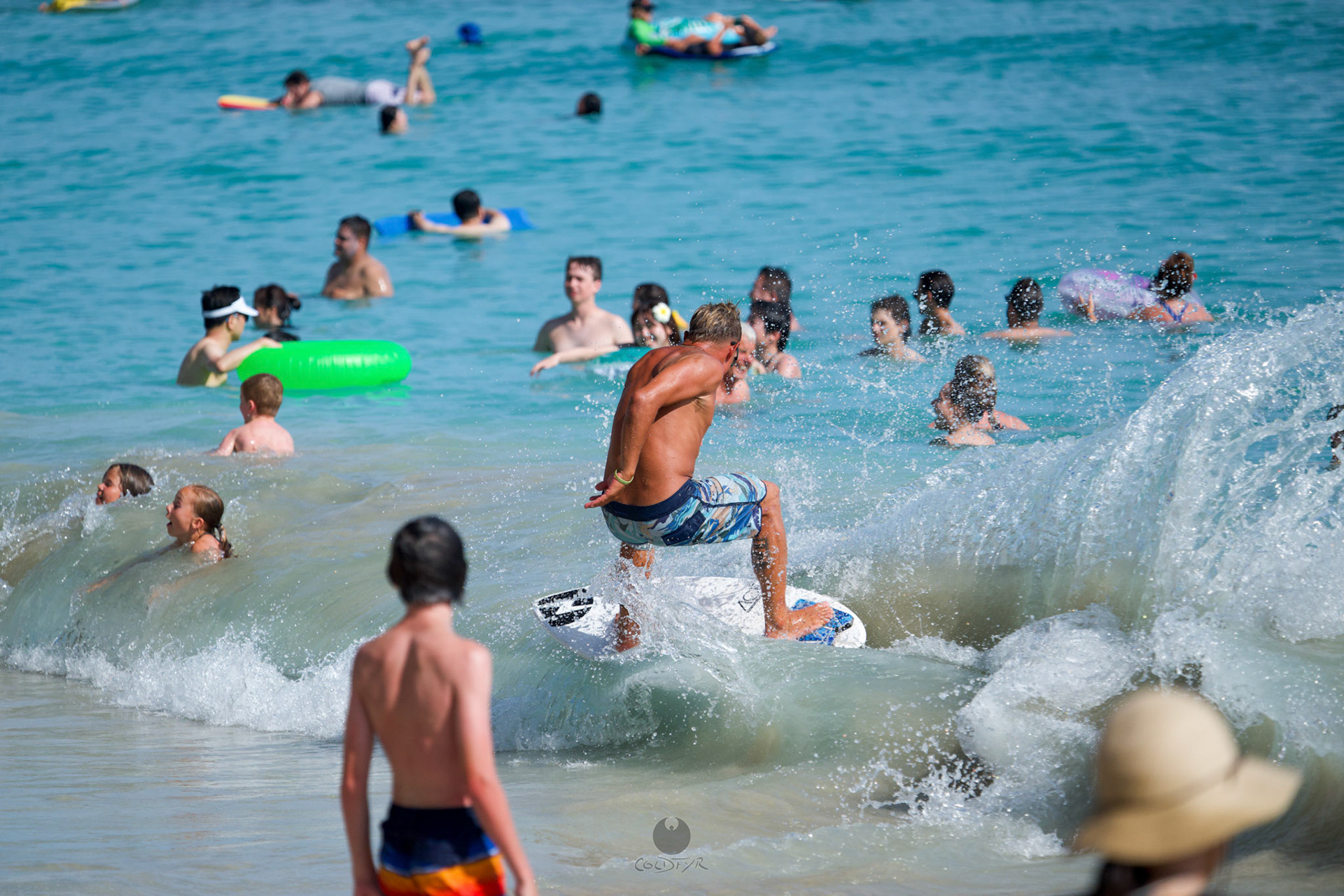 Brian "Hollywood" rips the Waikiki shore break.
