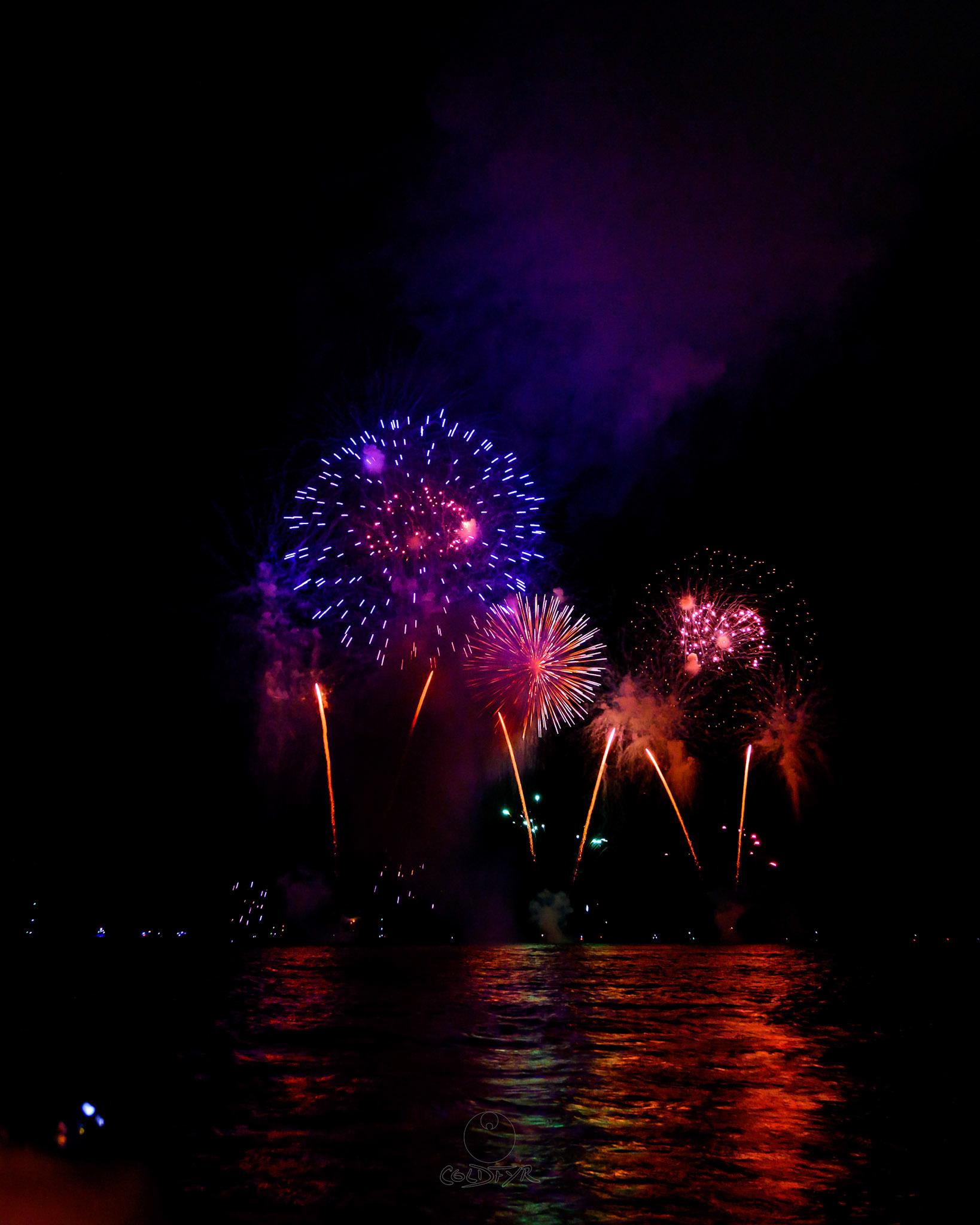 Waikiki Friday Night Fireworks as Watched from the Waikiki Pier (Walls)