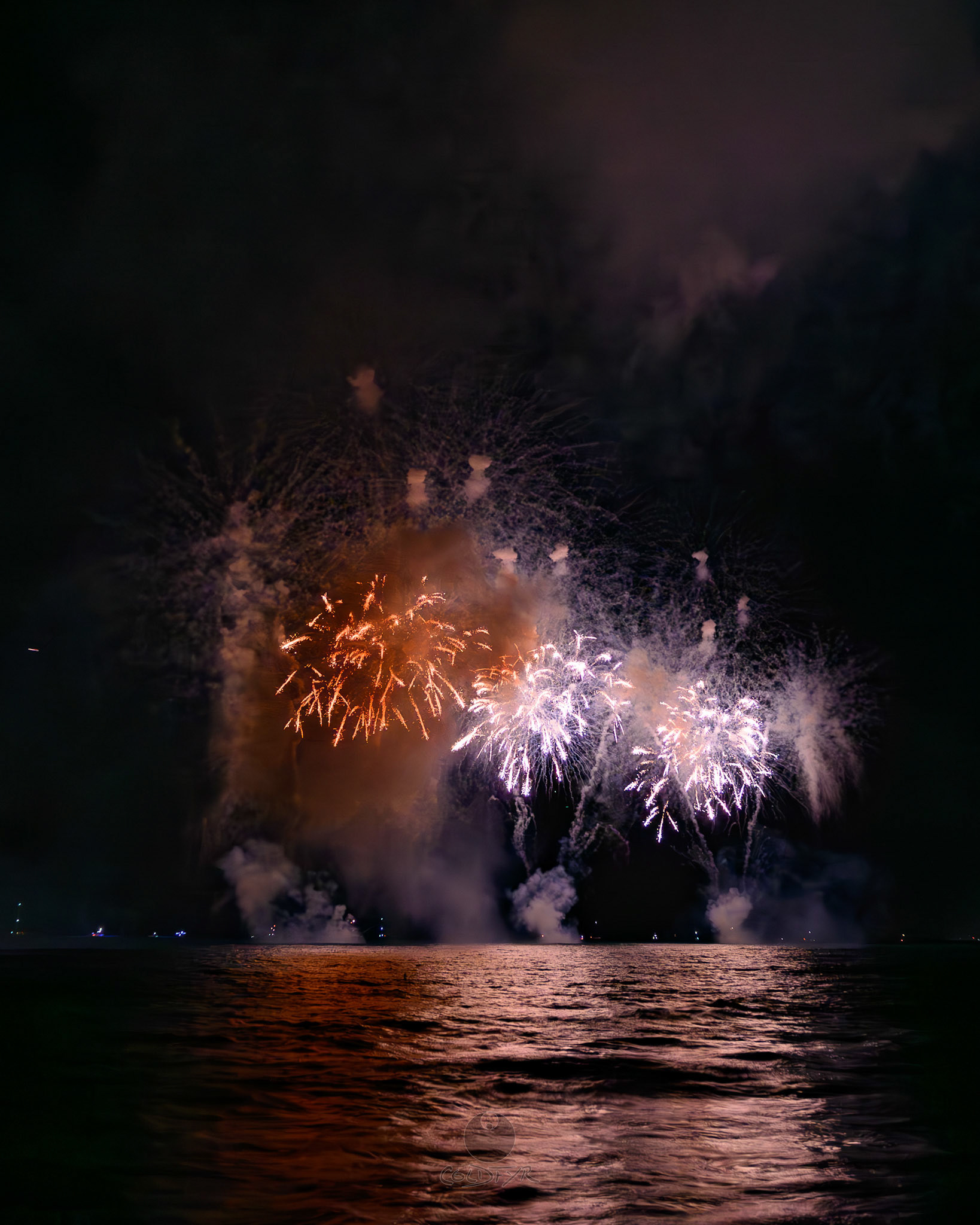 Waikiki Friday Night Fireworks as Watched from the Waikiki Pier (Walls)