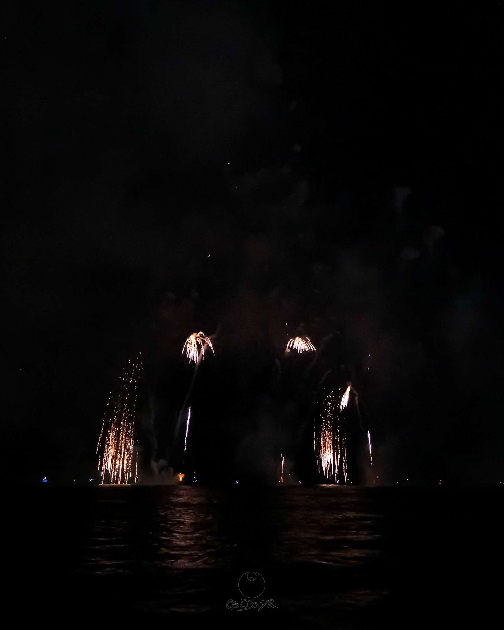 Waikiki Friday Night Fireworks as Watched from the Waikiki Pier (Walls)