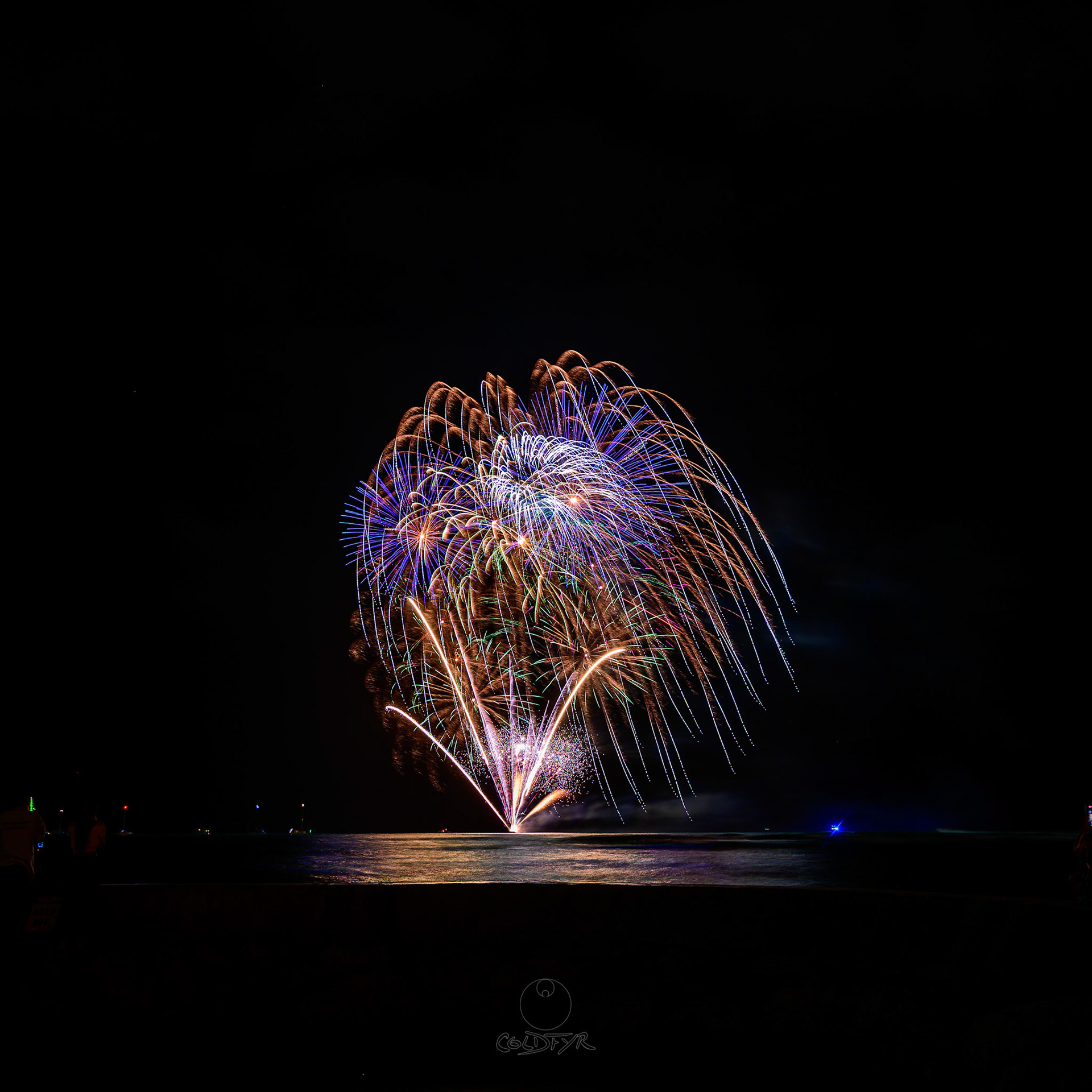 Waikiki Friday Night Fireworks as Watched from the Waikiki Pier (Walls)
