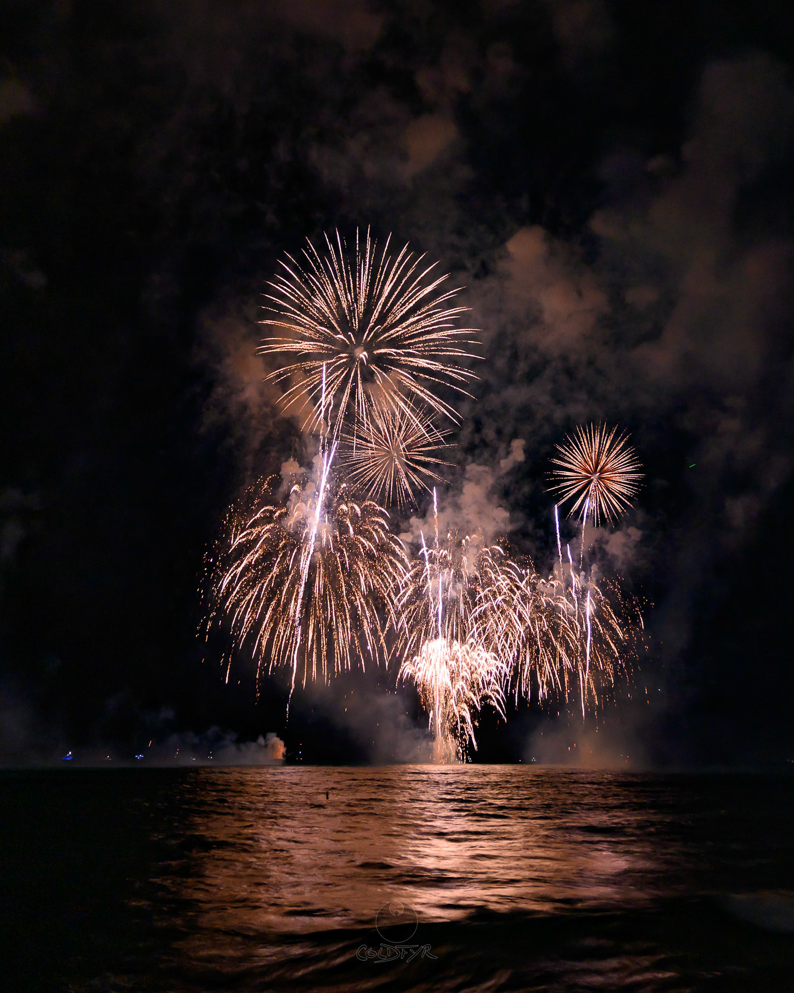 Waikiki Friday Night Fireworks as Watched from the Waikiki Pier (Walls)