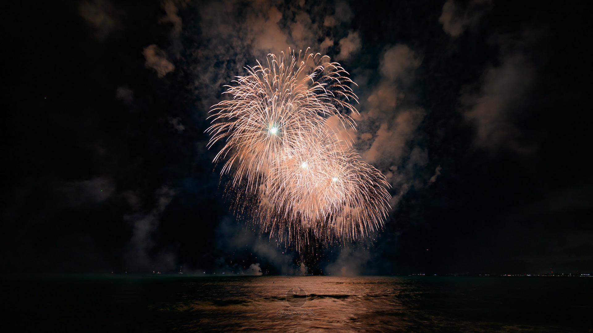 Waikiki Friday Night Fireworks as Watched from the Waikiki Pier (Walls)