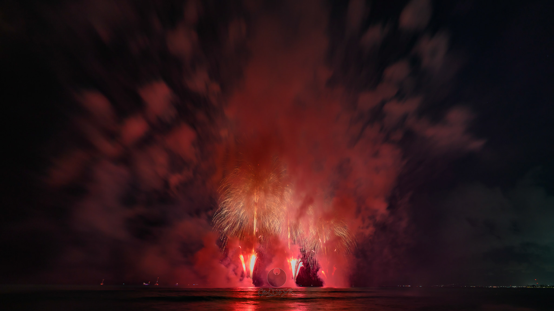 Waikiki Friday Night Fireworks as Watched from the Waikiki Pier (Walls)