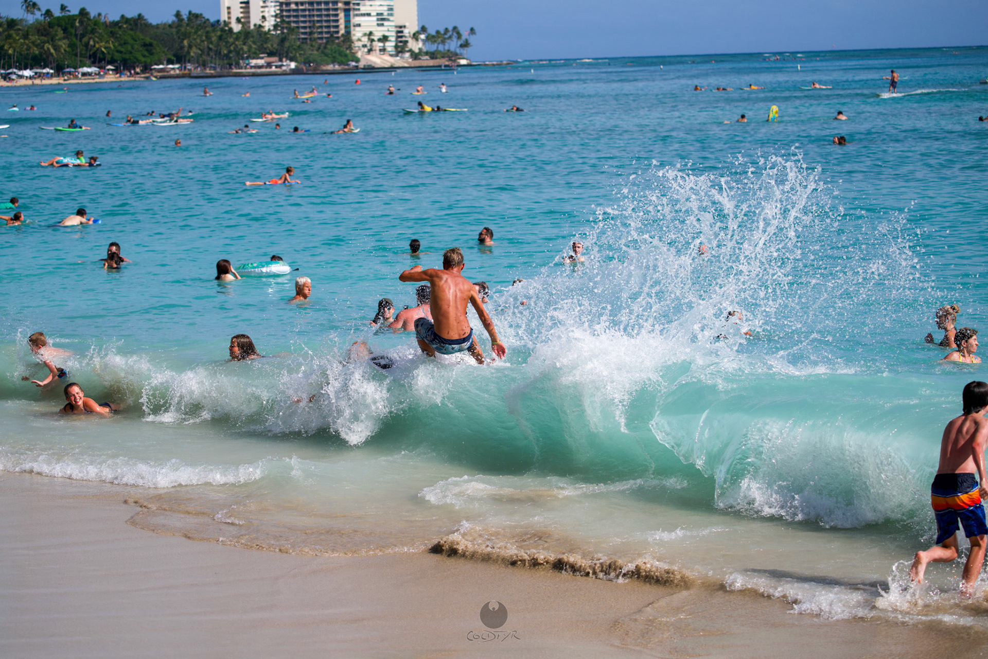 Brian "Hollywood" rips the Waikiki shore break.