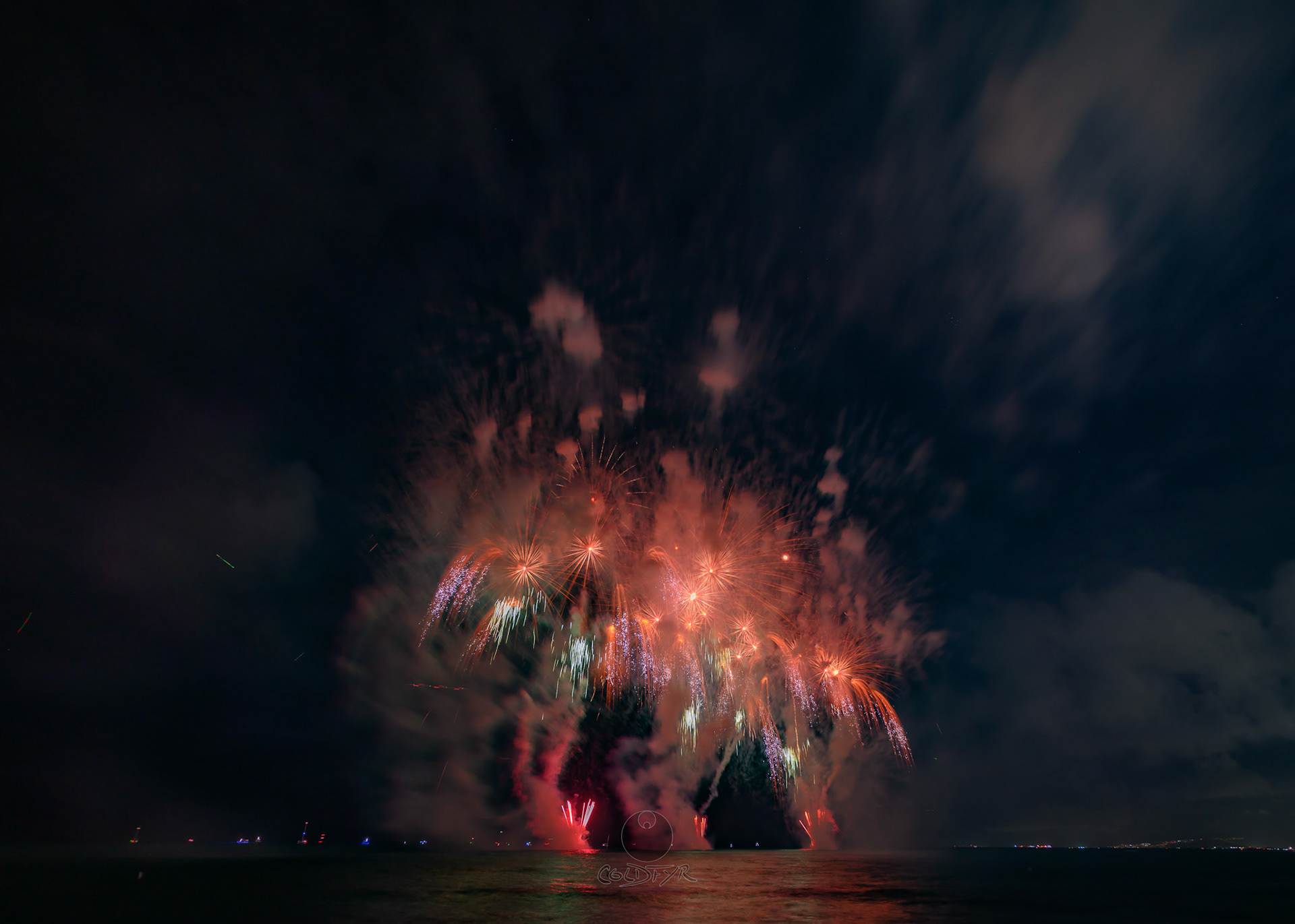 Waikiki Friday Night Fireworks as Watched from the Waikiki Pier (Walls)