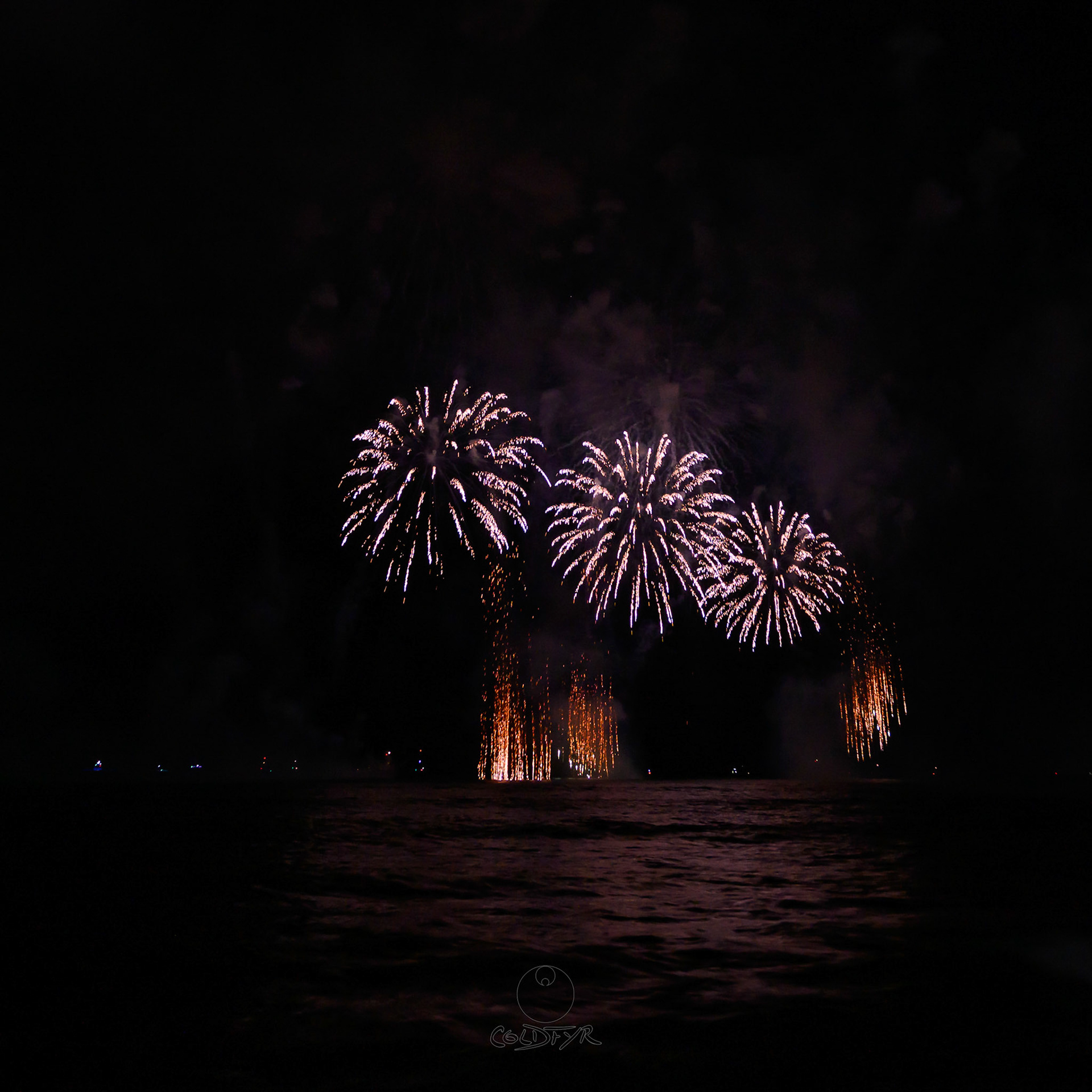 Waikiki Friday Night Fireworks as Watched from the Waikiki Pier (Walls)