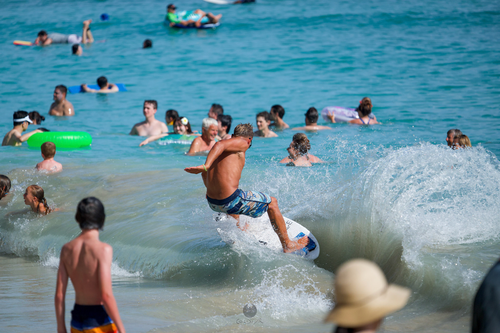 Brian "Hollywood" rips the Waikiki shore break.