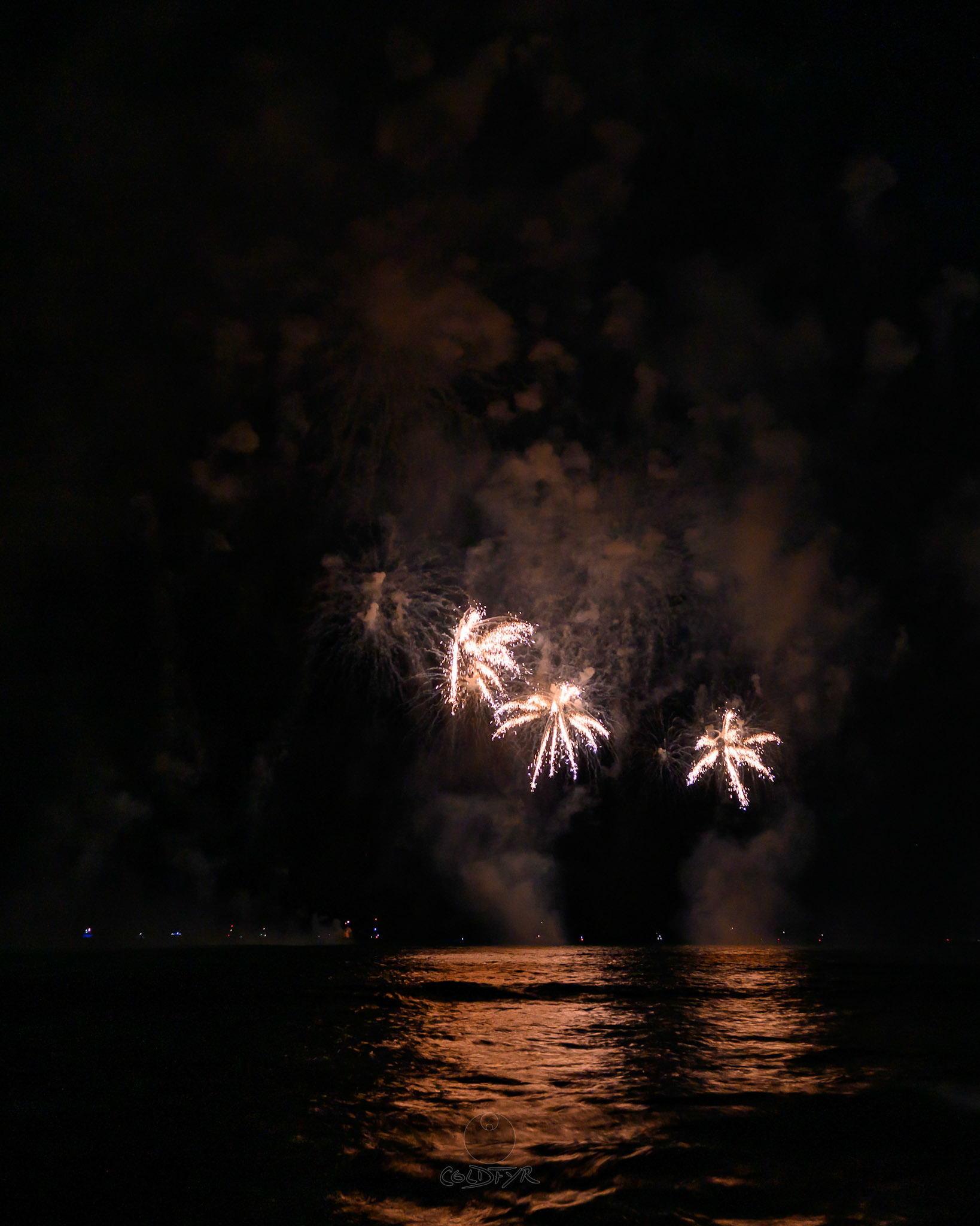 Waikiki Friday Night Fireworks as Watched from the Waikiki Pier (Walls)