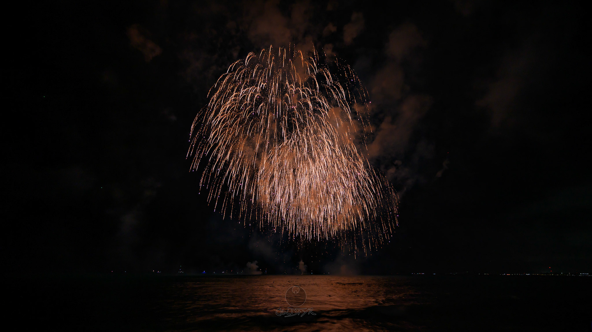 Waikiki Friday Night Fireworks as Watched from the Waikiki Pier (Walls)
