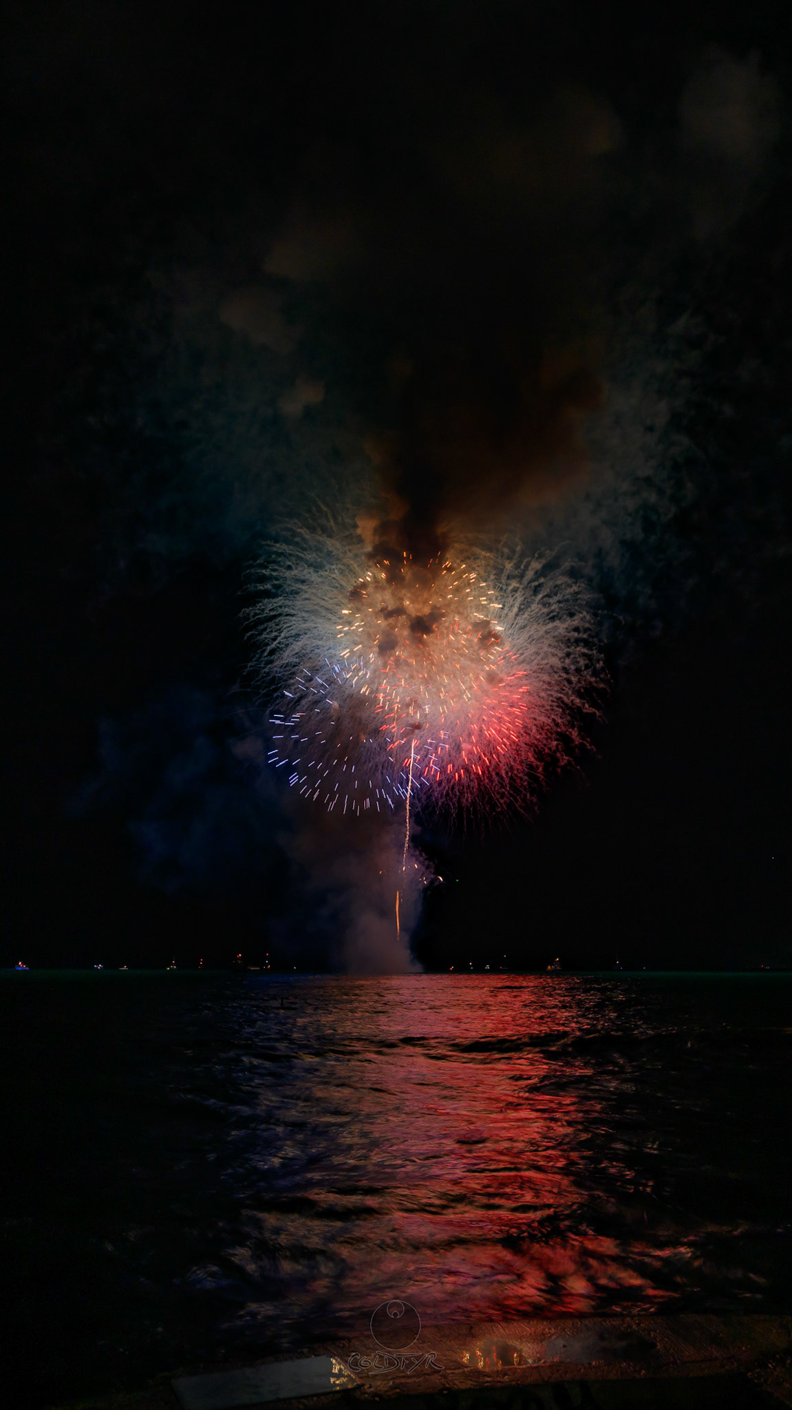 Waikiki Friday Night Fireworks as Watched from the Waikiki Pier (Walls)