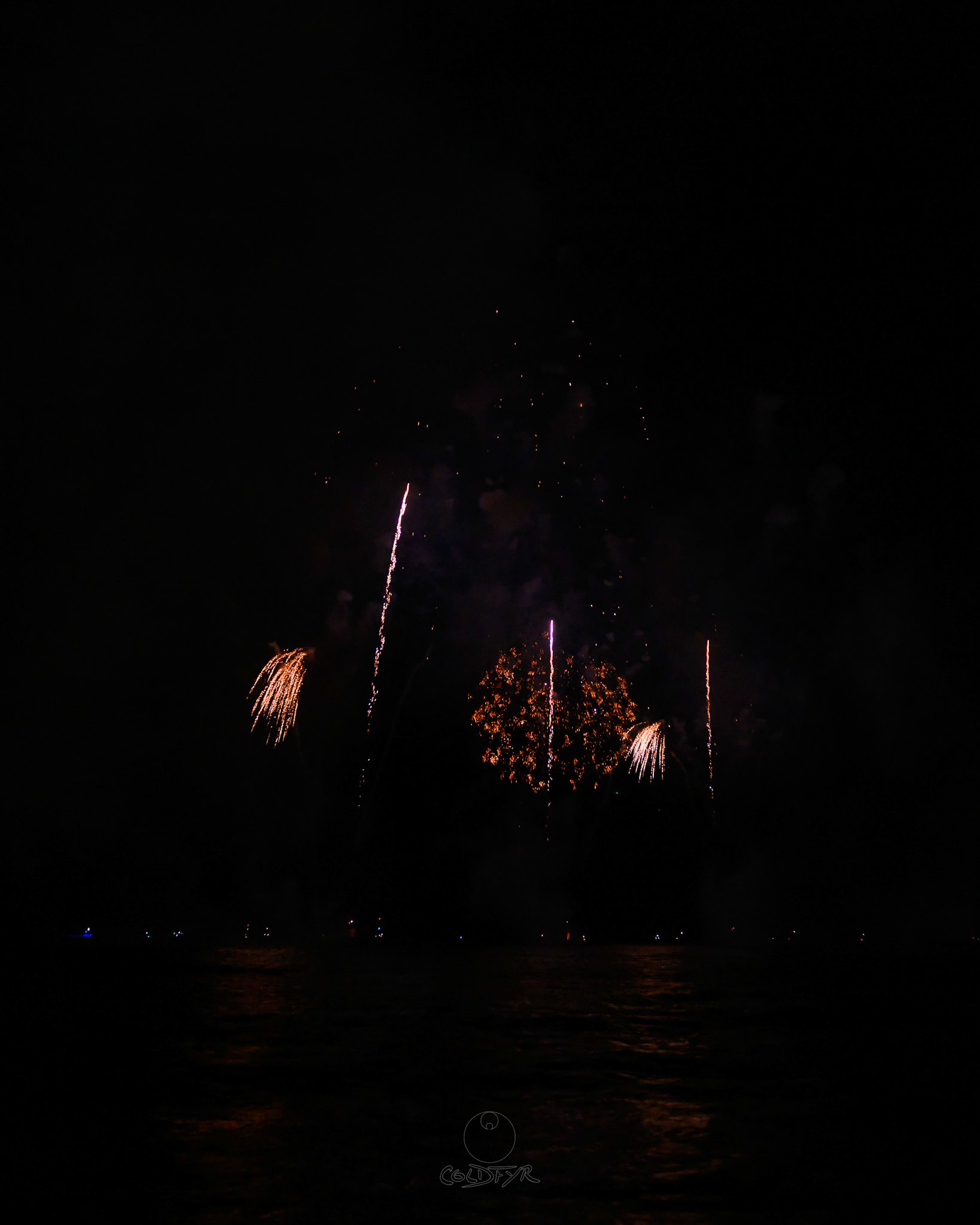 Waikiki Friday Night Fireworks as Watched from the Waikiki Pier (Walls)