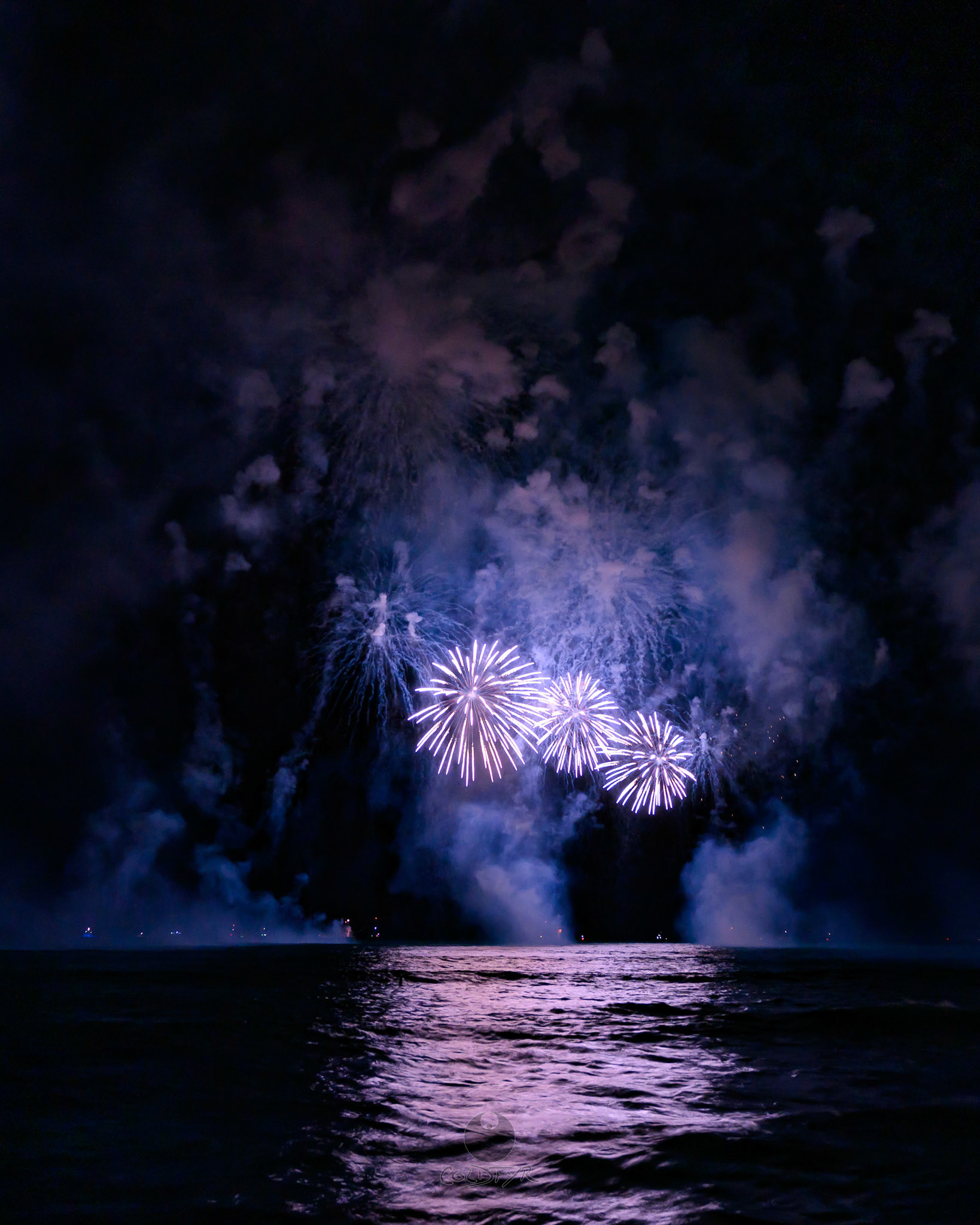 Waikiki Friday Night Fireworks as Watched from the Waikiki Pier (Walls)