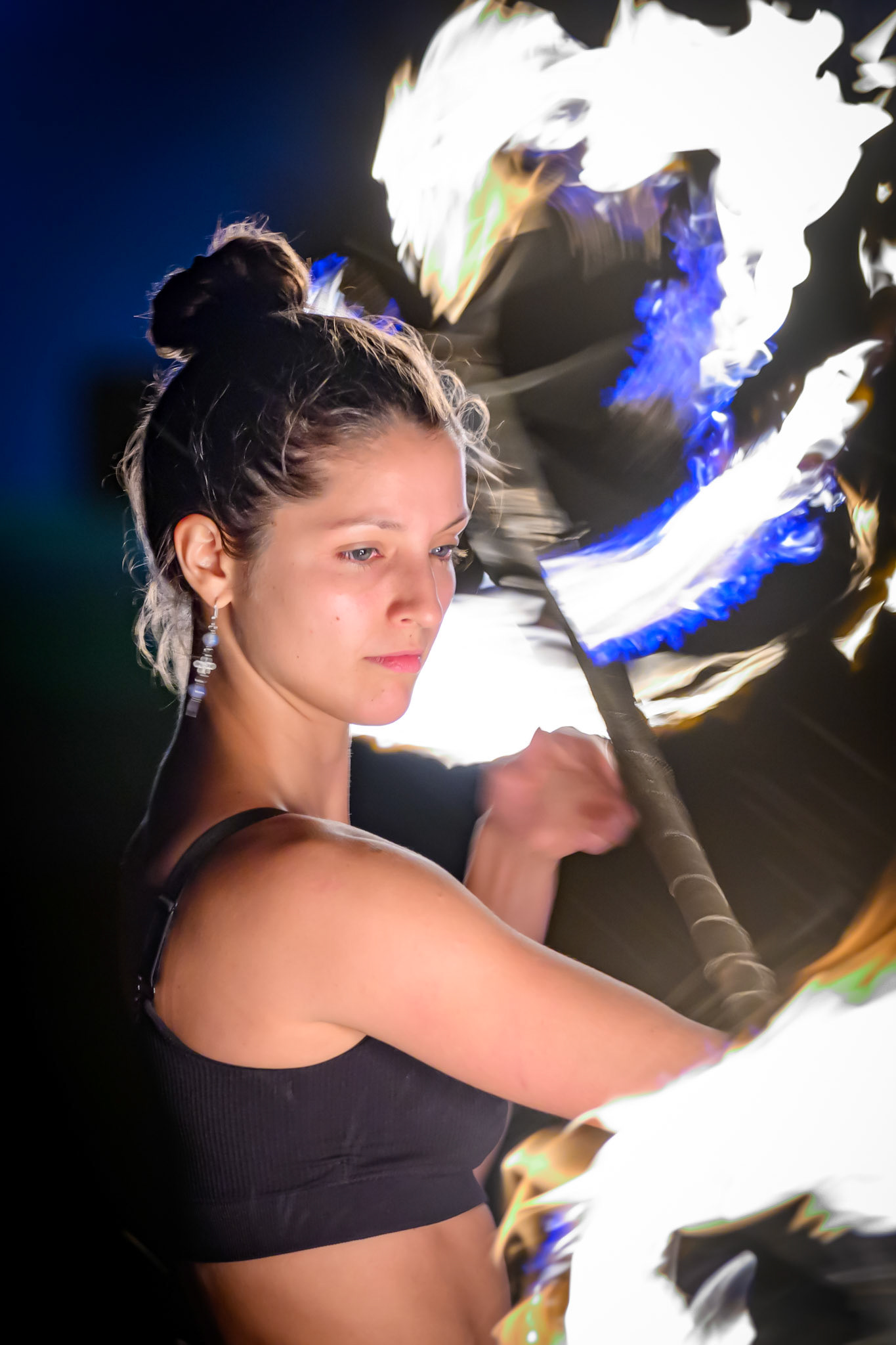 Jade Performs a Fire Spinning Routine