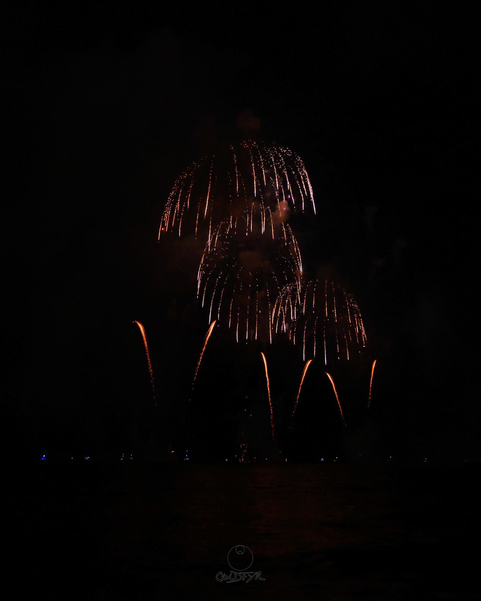Waikiki Friday Night Fireworks as Watched from the Waikiki Pier (Walls)