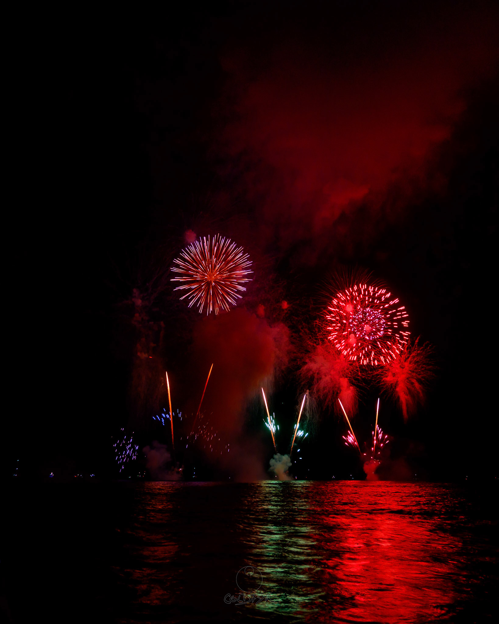 Waikiki Friday Night Fireworks as Watched from the Waikiki Pier (Walls)