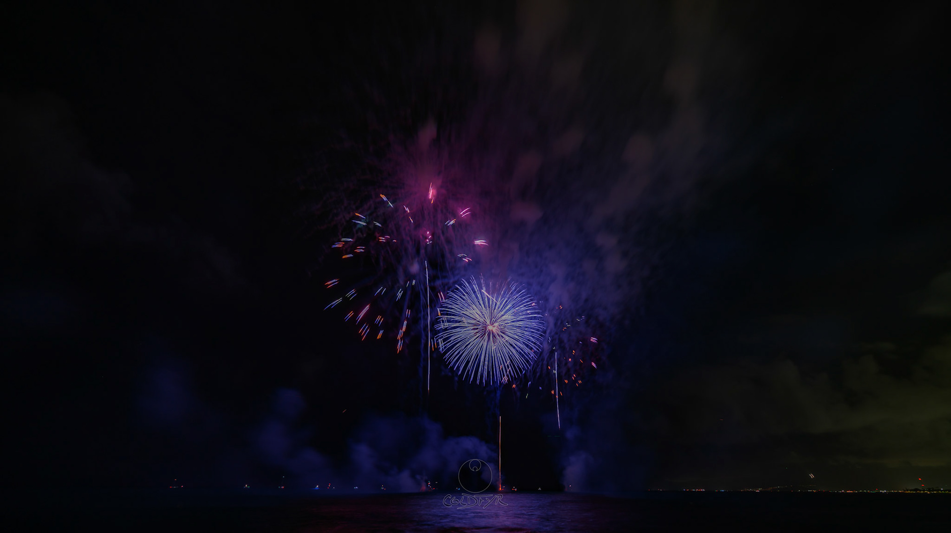 Waikiki Friday Night Fireworks as Watched from the Waikiki Pier (Walls)