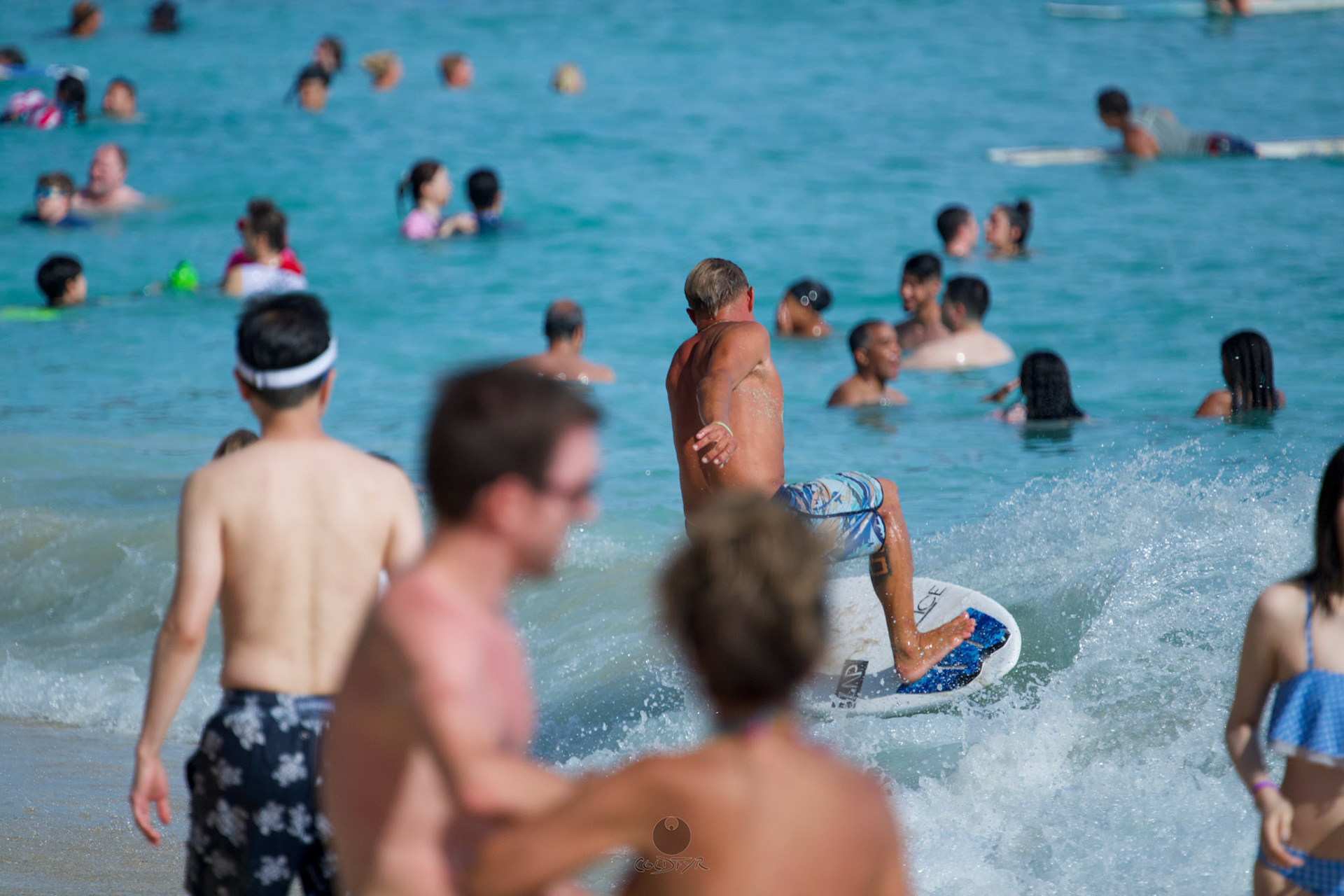 Brian "Hollywood" rips the Waikiki shore break.