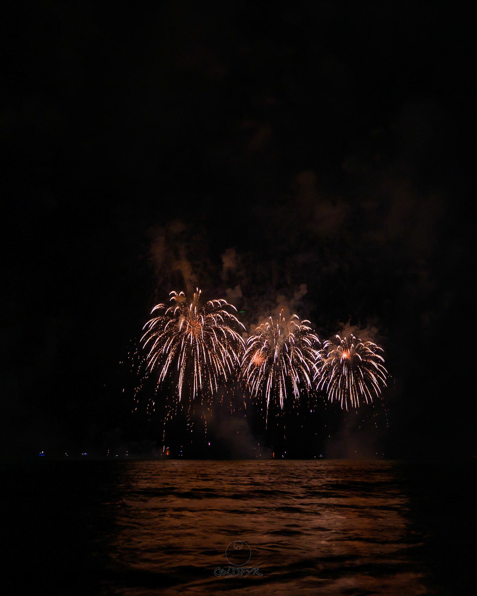 Waikiki Friday Night Fireworks as Watched from the Waikiki Pier (Walls)