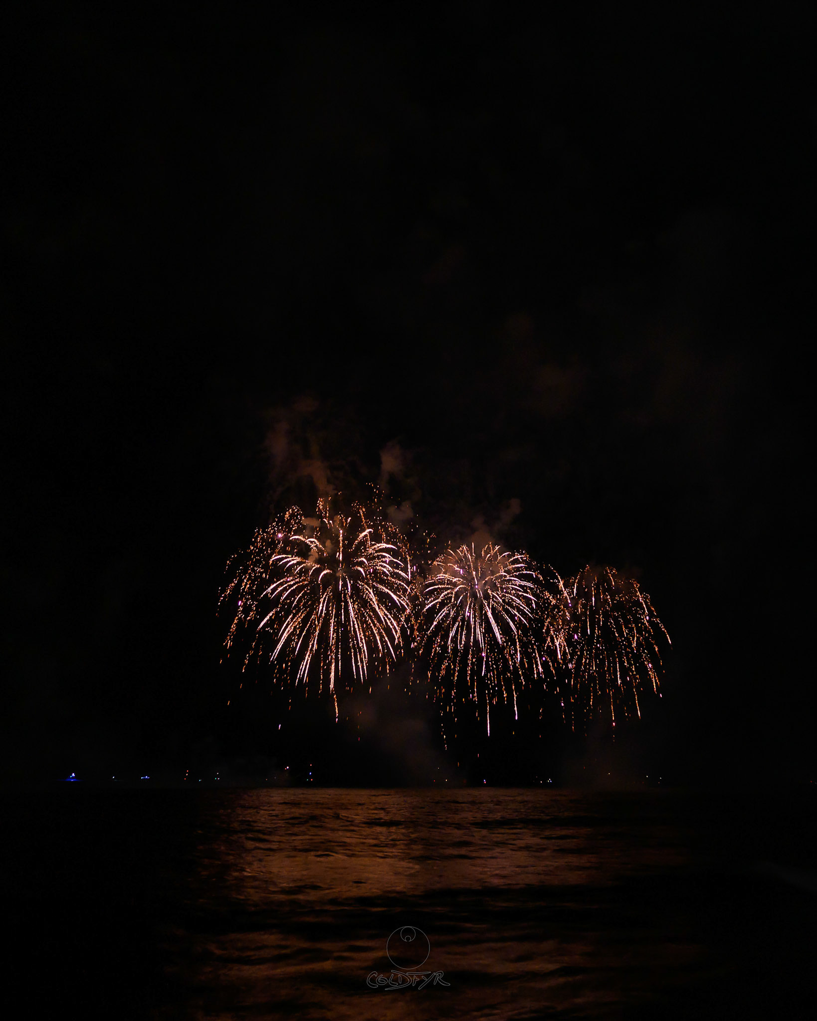 Waikiki Friday Night Fireworks as Watched from the Waikiki Pier (Walls)